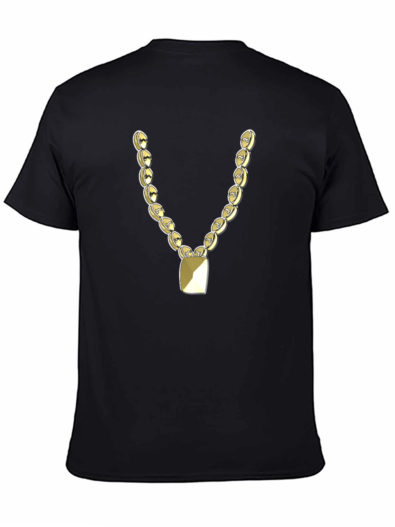 Black Novelty Gold Chain Graphic T-Shirt view 4