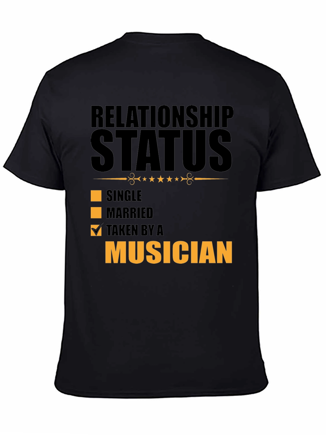 Black Taken By A Musician Relationship Status Graphic Tee view 4