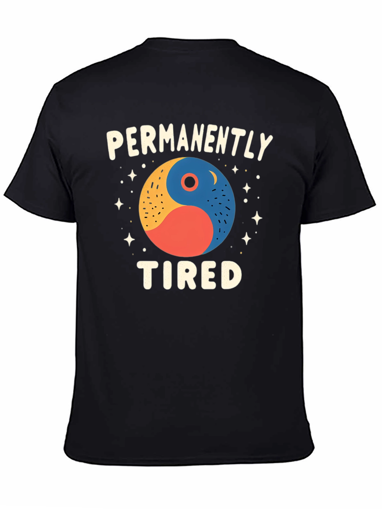 Black Permanently Tired Graphic T-Shirt view 4