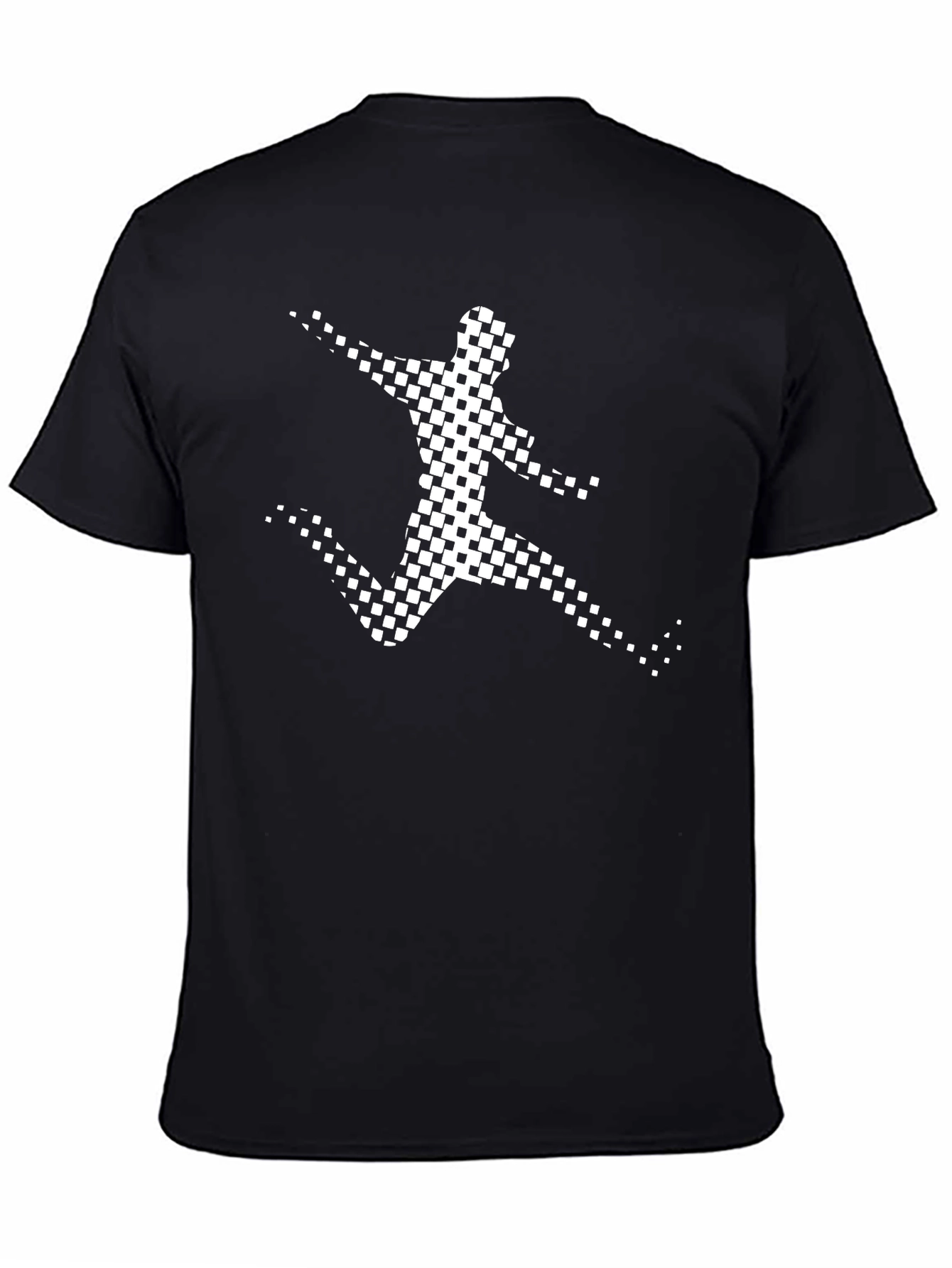 Black Checkered Runner Graphic Tee - Black Cotton view 4