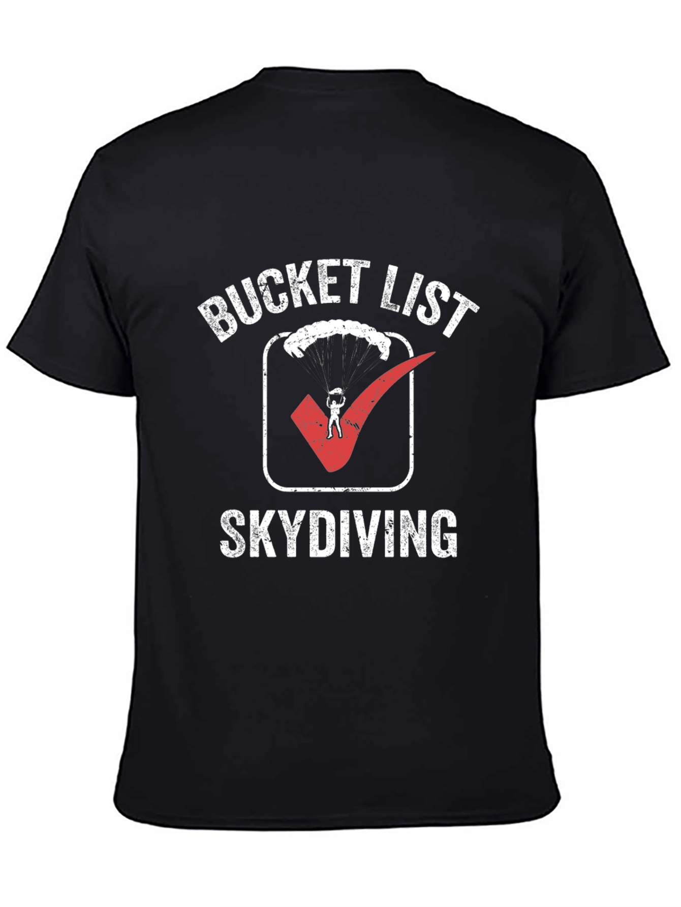 Black Bucket List Skydiving T-Shirt: Adventure Ready! view 4