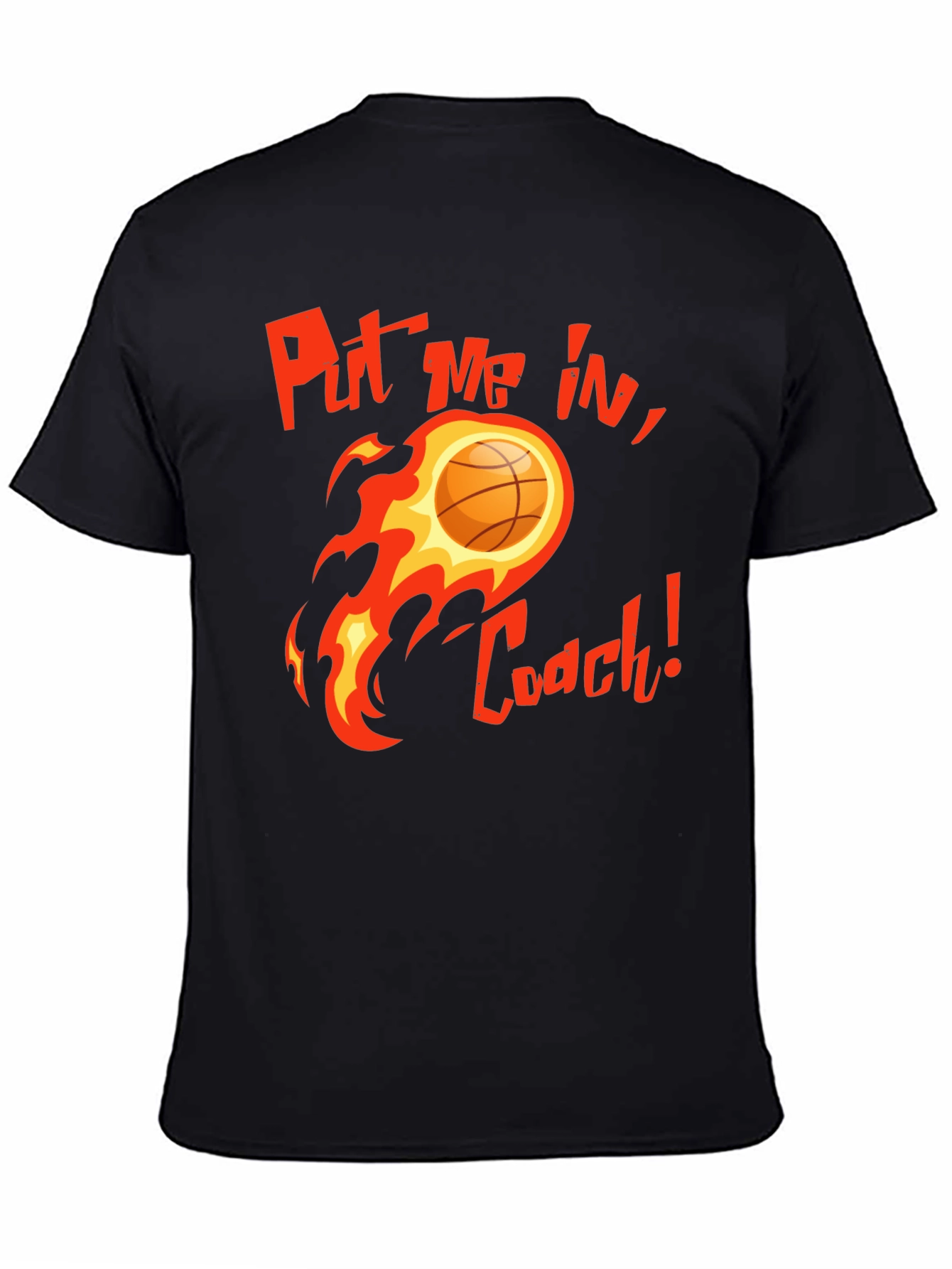 Black Put Me In, Coach! Basketball Graphic T-Shirt view 4