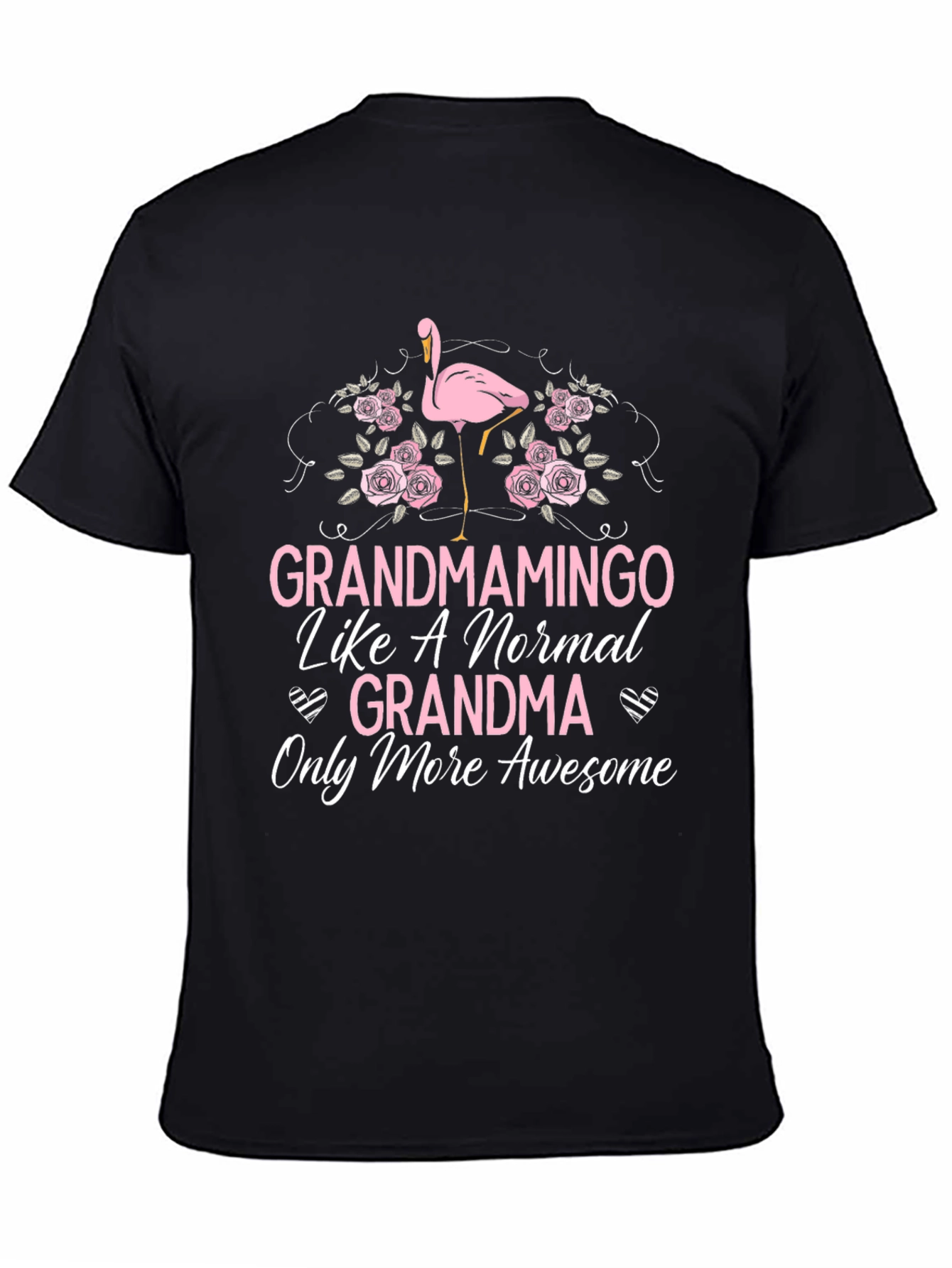 Black Grandmamingo T-Shirt - Awesome Grandma Tee view 4
