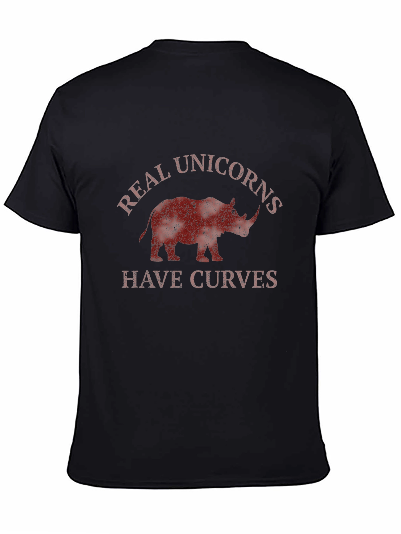 Black Real Unicorns Have Curves Men's Black T-Shirt view 4