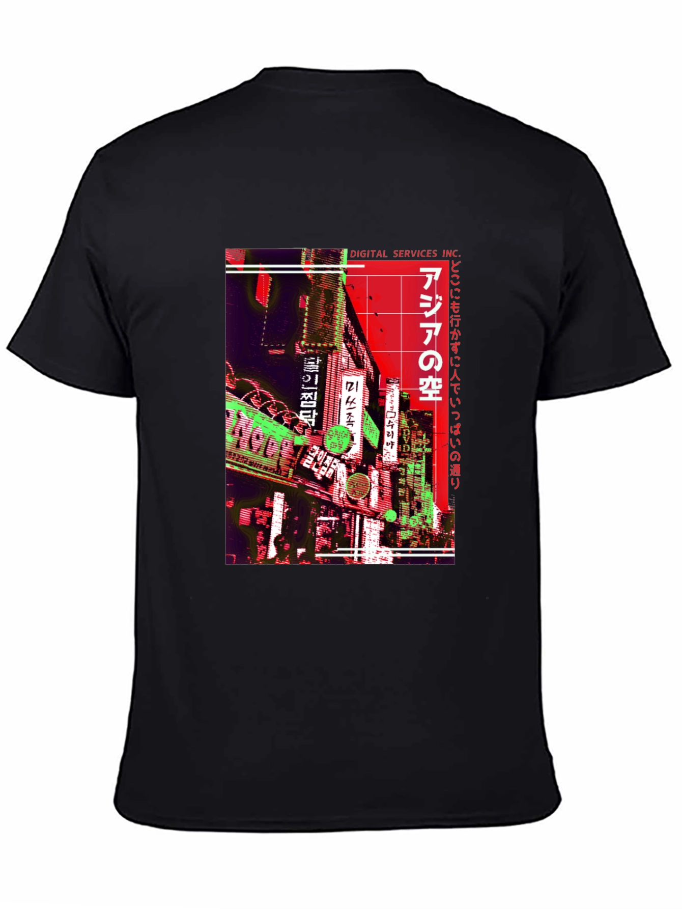 Black Asia Neon Nights T-Shirt view 4