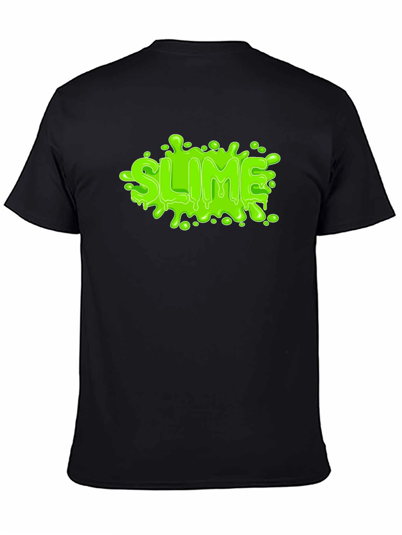 Black Green Slime Graphic Black T-Shirt view 4