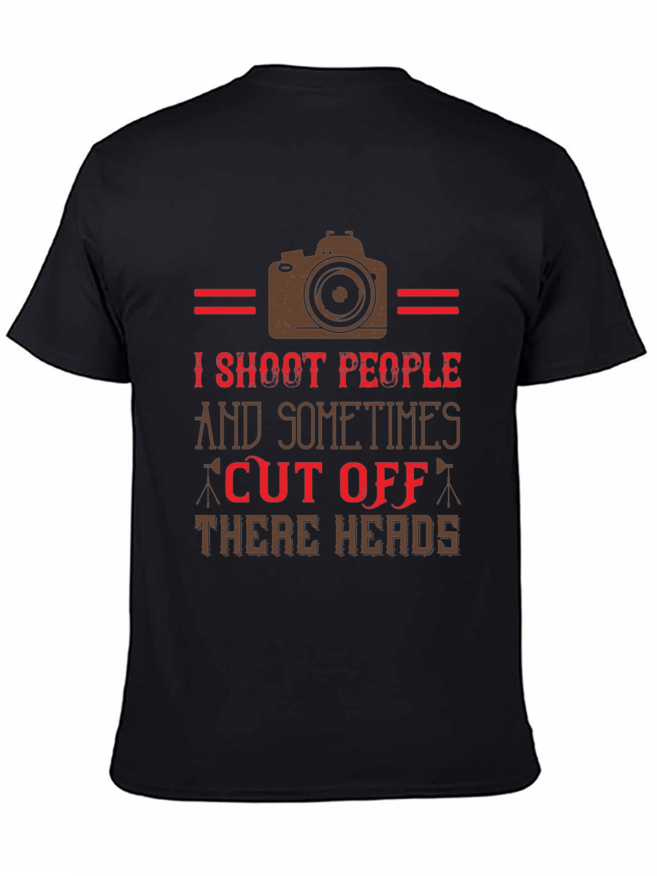 Black I Shoot People Funny Camera T-Shirt view 4