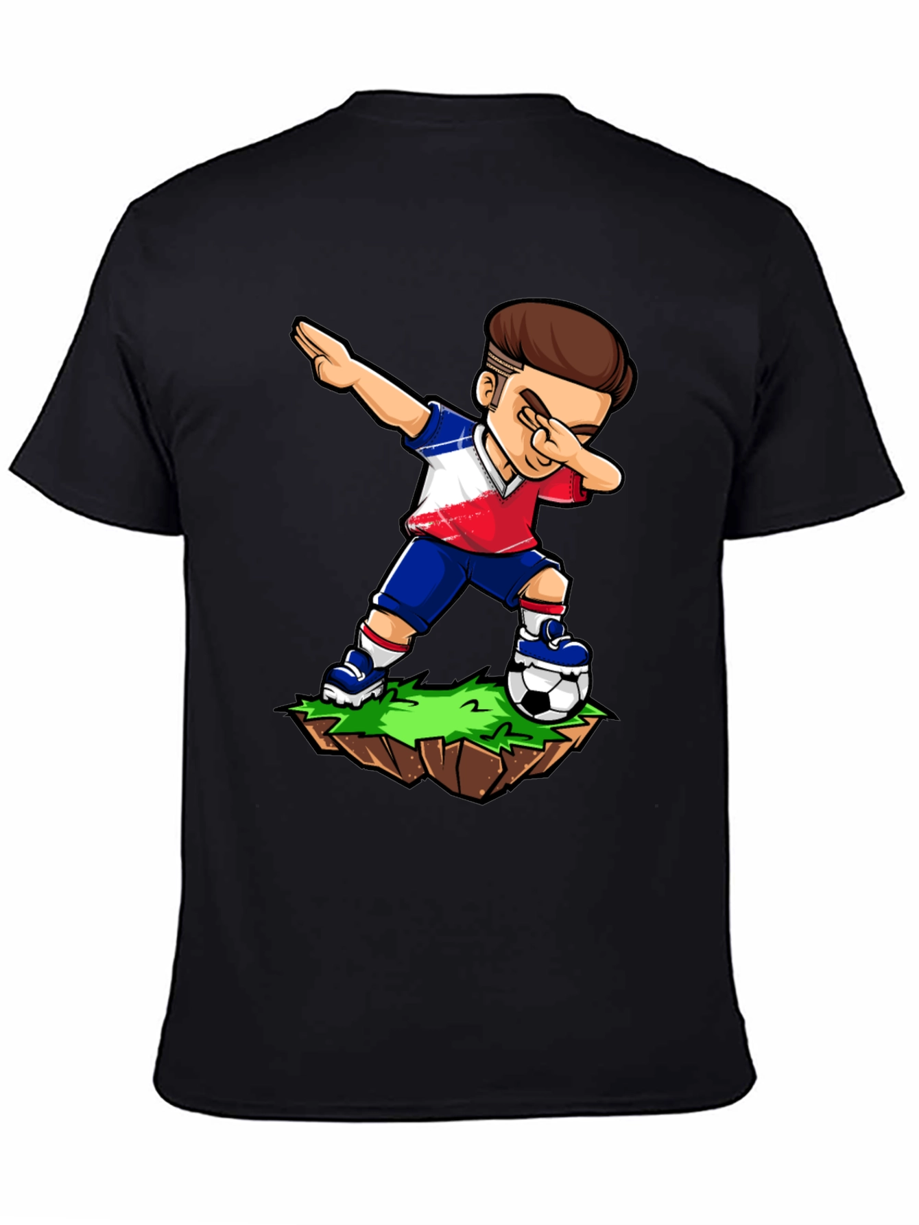 Black Dabbing Soccer Player Graphic Tee view 4