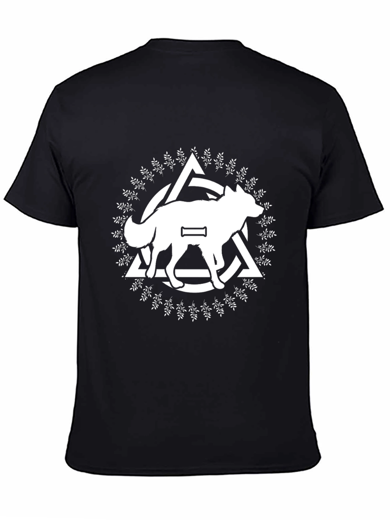 Black Wolf Graphic Tee - Black Cotton Blend view 4