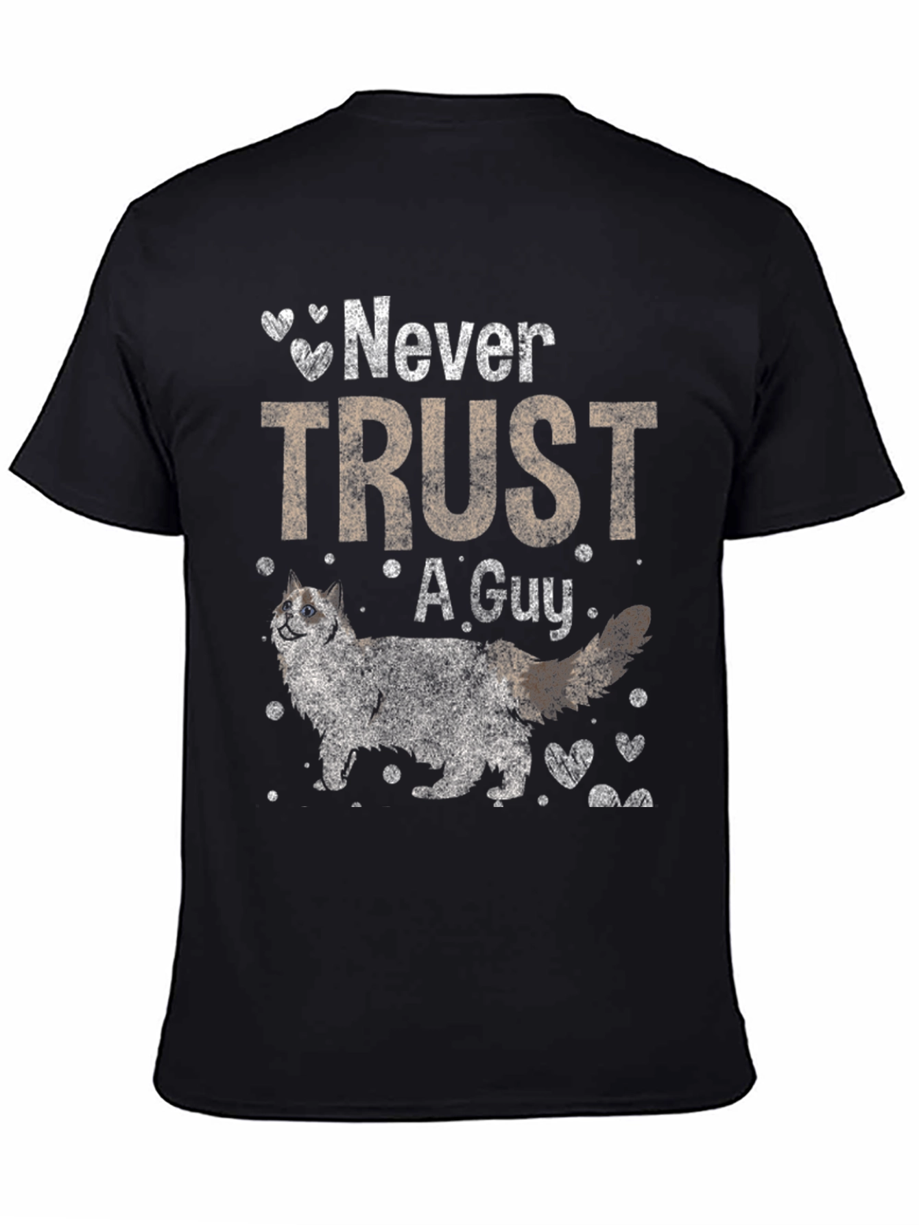 Black Never Trust A Guy T-Shirt view 4