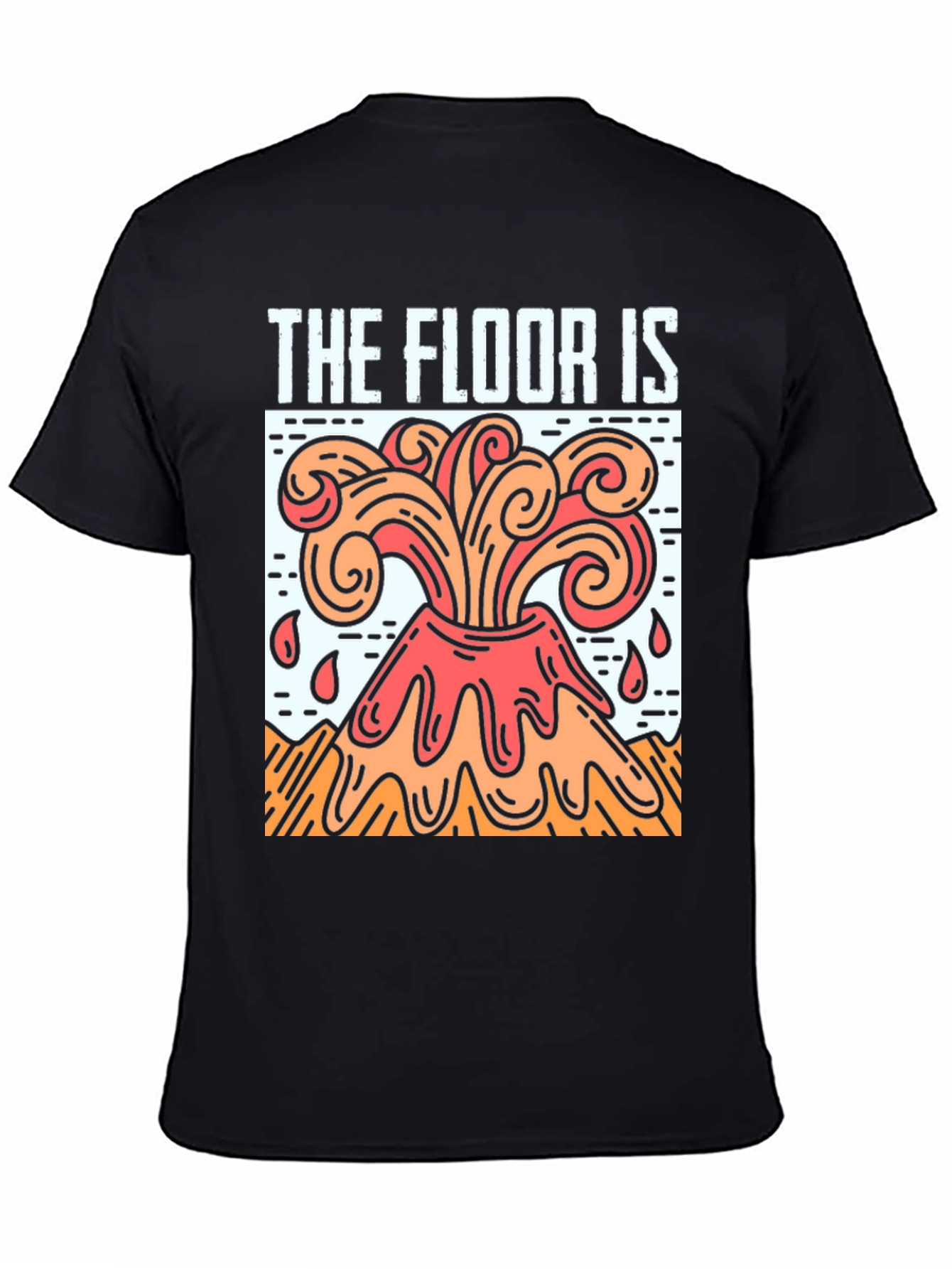 Black The Floor Is Lava Graphic T-Shirt view 4