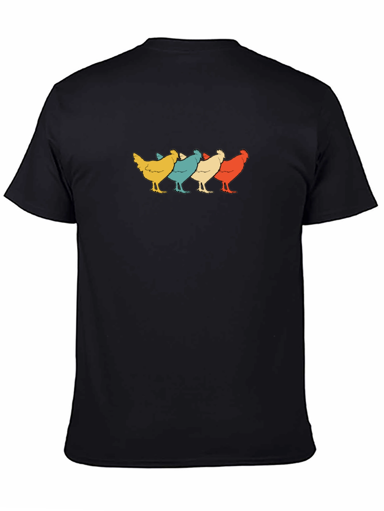 Black Retro Chicken Squad T-Shirt view 4
