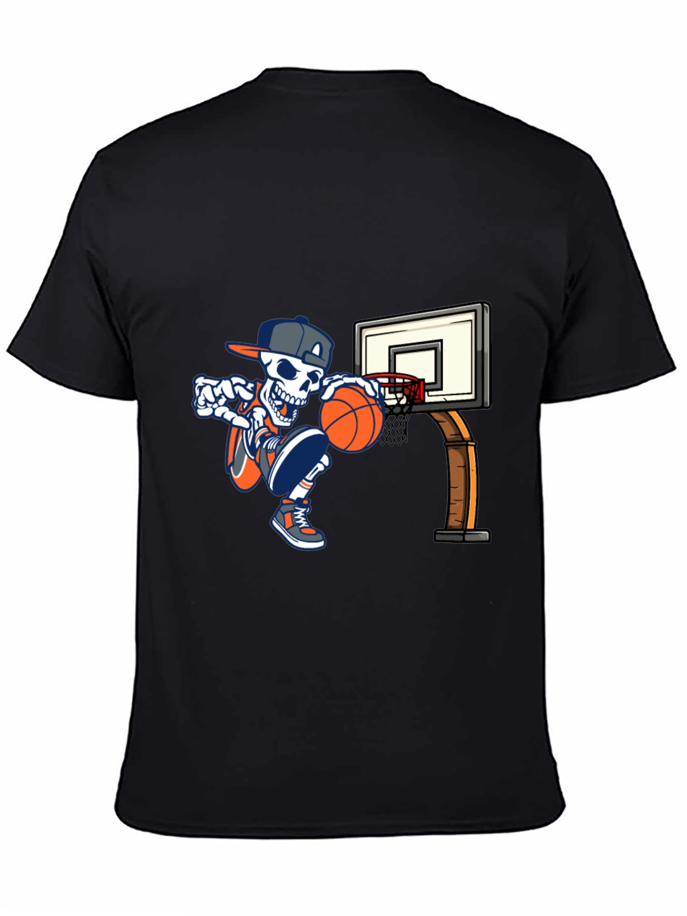 Black Cool Skeleton Basketball T-Shirt view 4