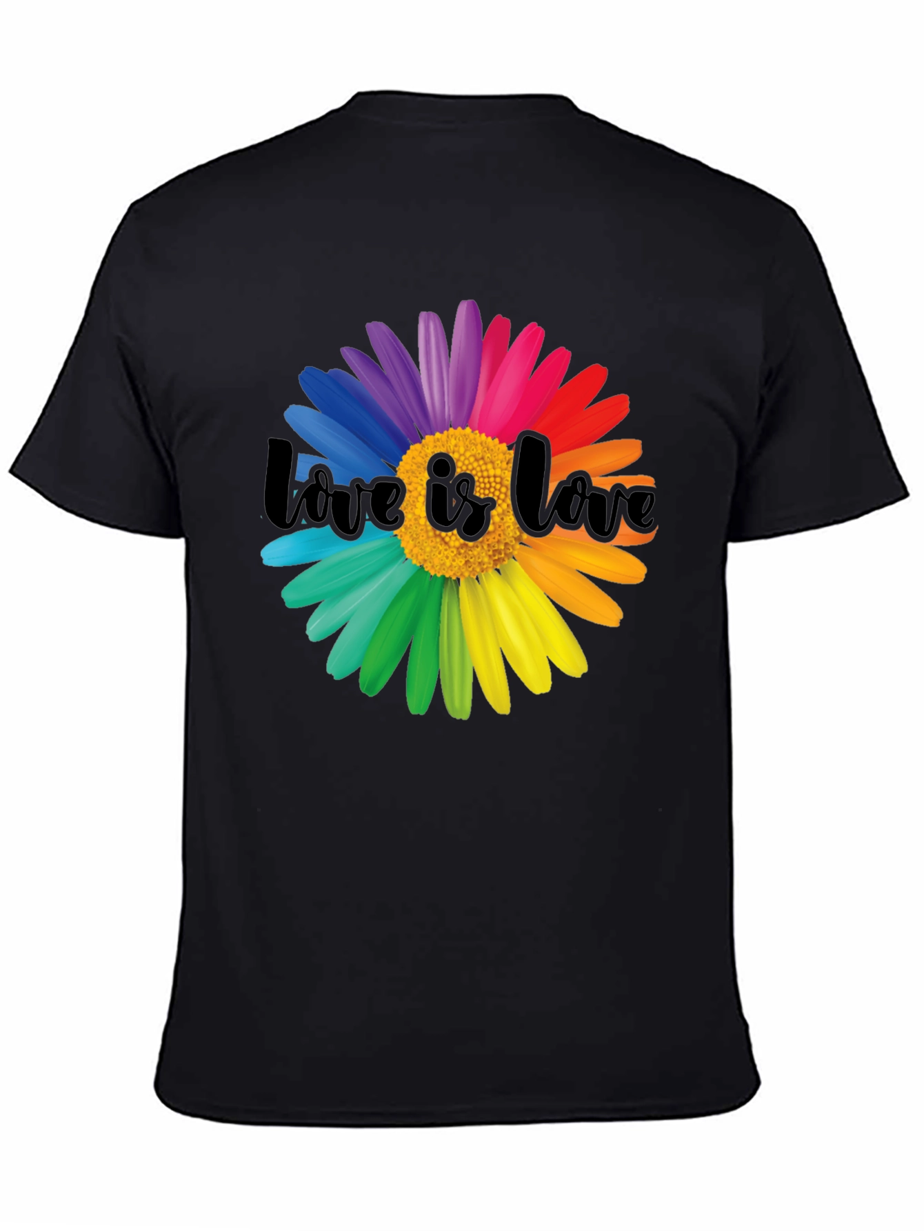 Black Love is Love Rainbow Flower Graphic Tee view 4