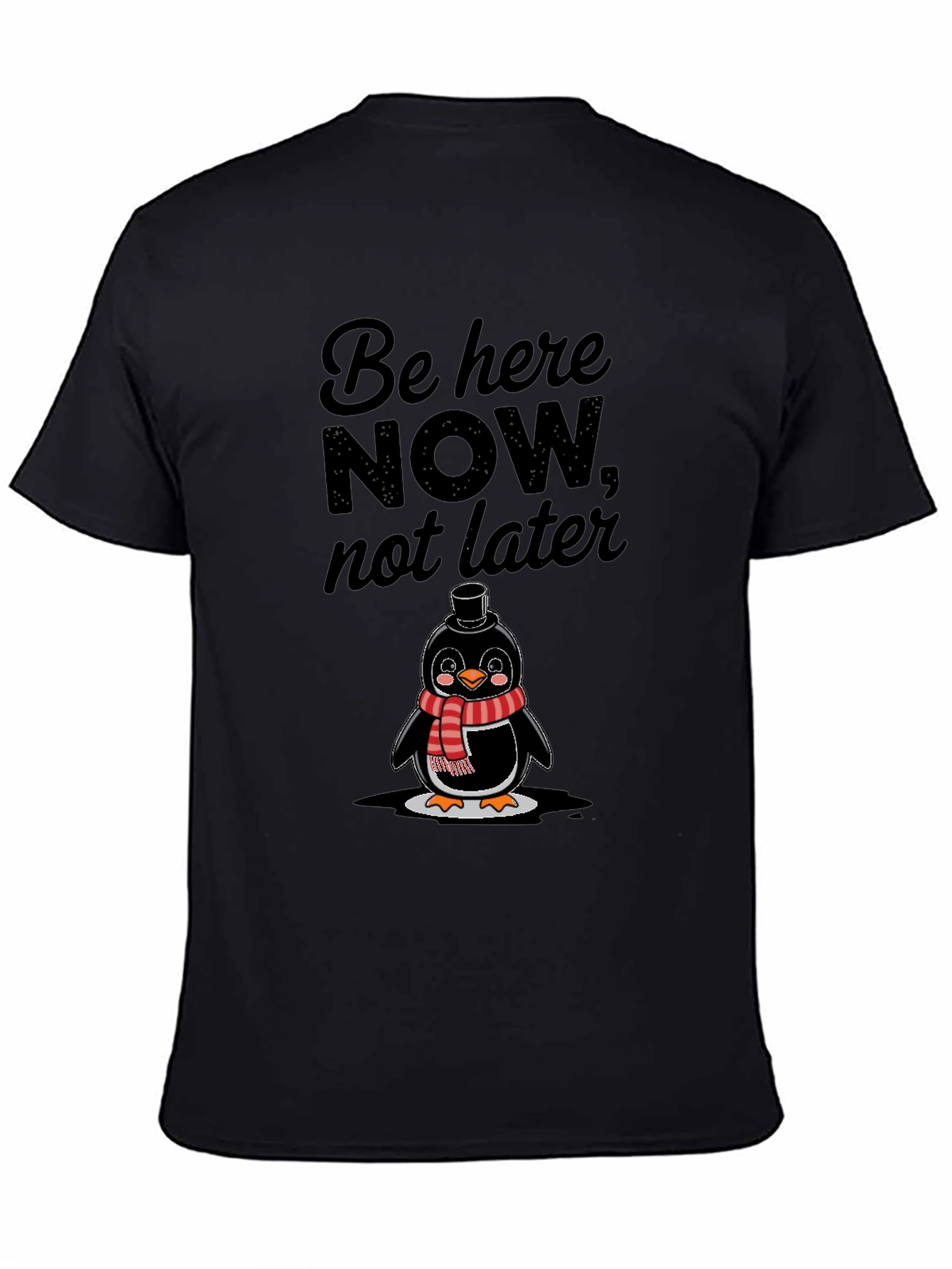 Black Be Here Now Penguin Graphic Tee - Black view 4