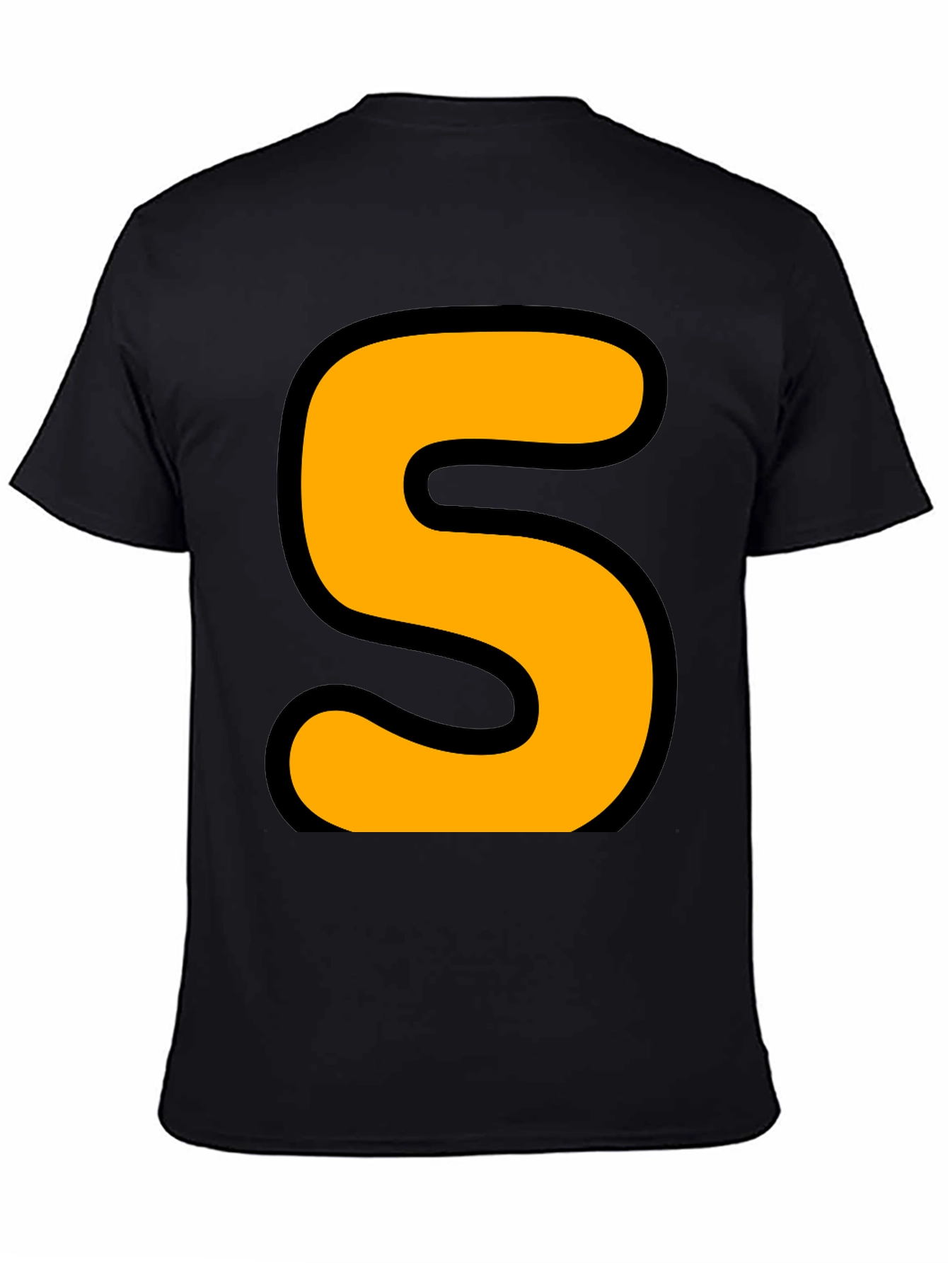 Black Bold 'S' Graphic T-Shirt - Statement Tee view 4