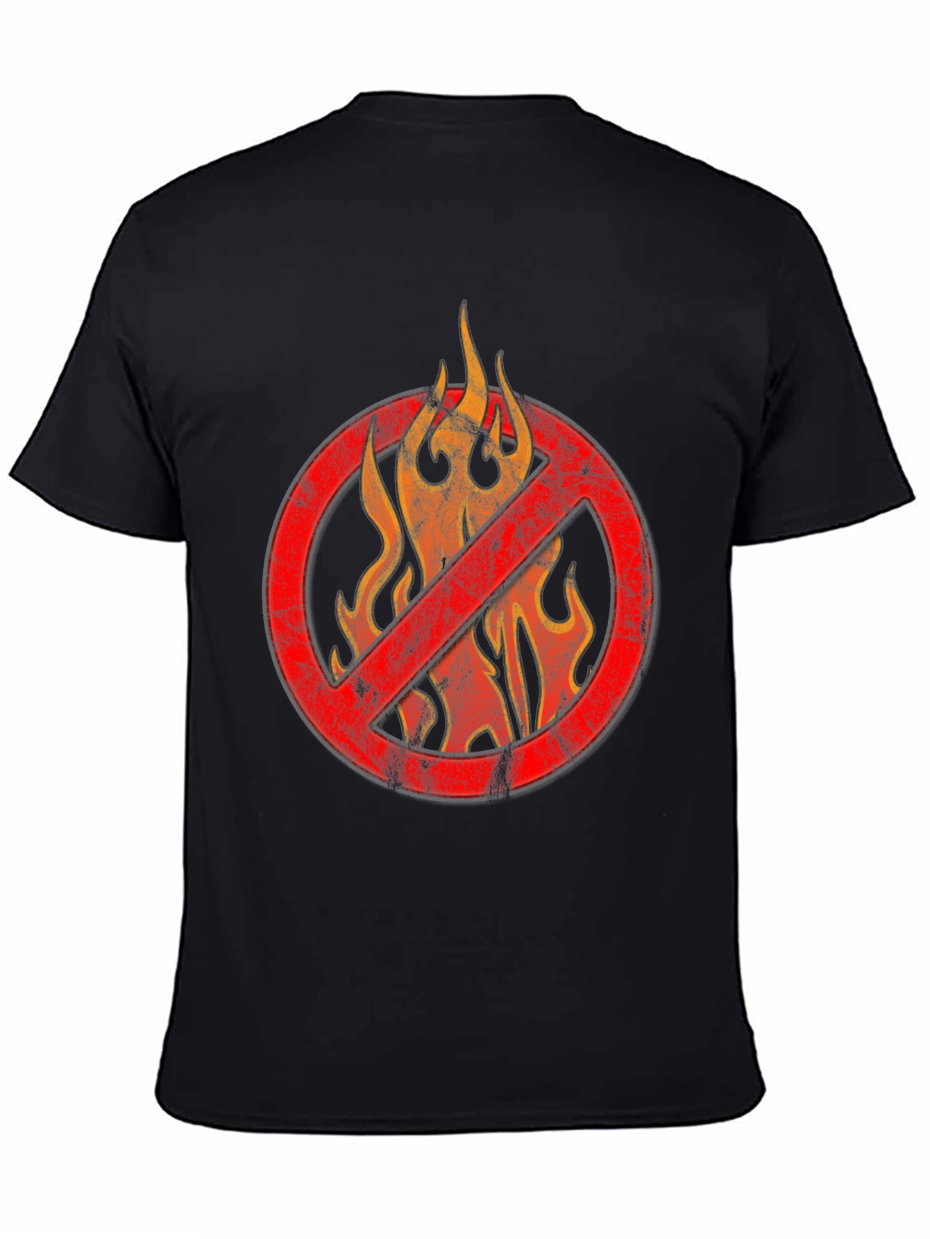 Black No Flames Graphic T-Shirt - Black view 4