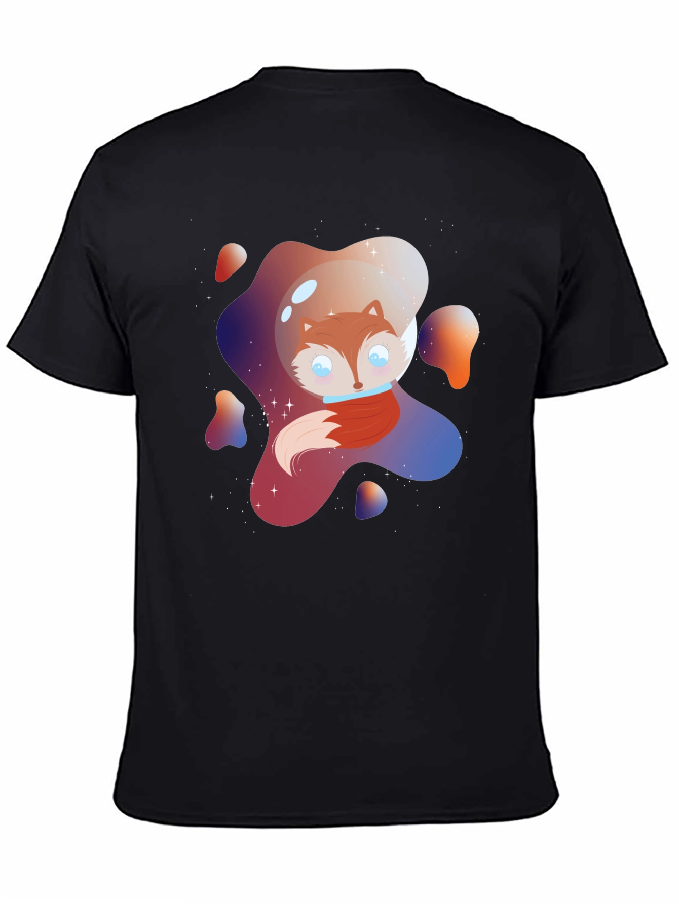 Black Space Fox Graphic Tee - Unique Design view 4