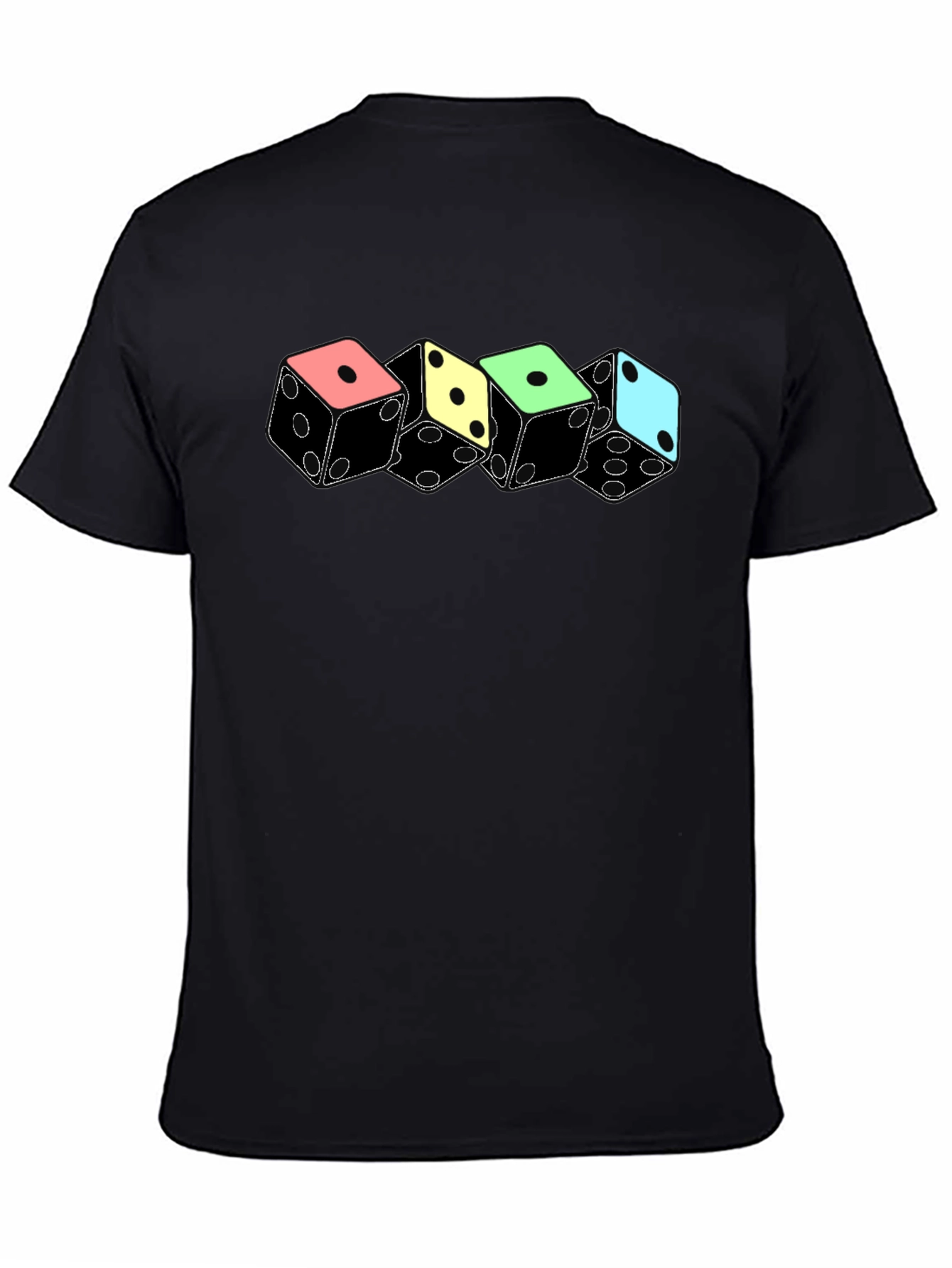 Black Dice T-Shirt - Colorful Gaming Design view 4