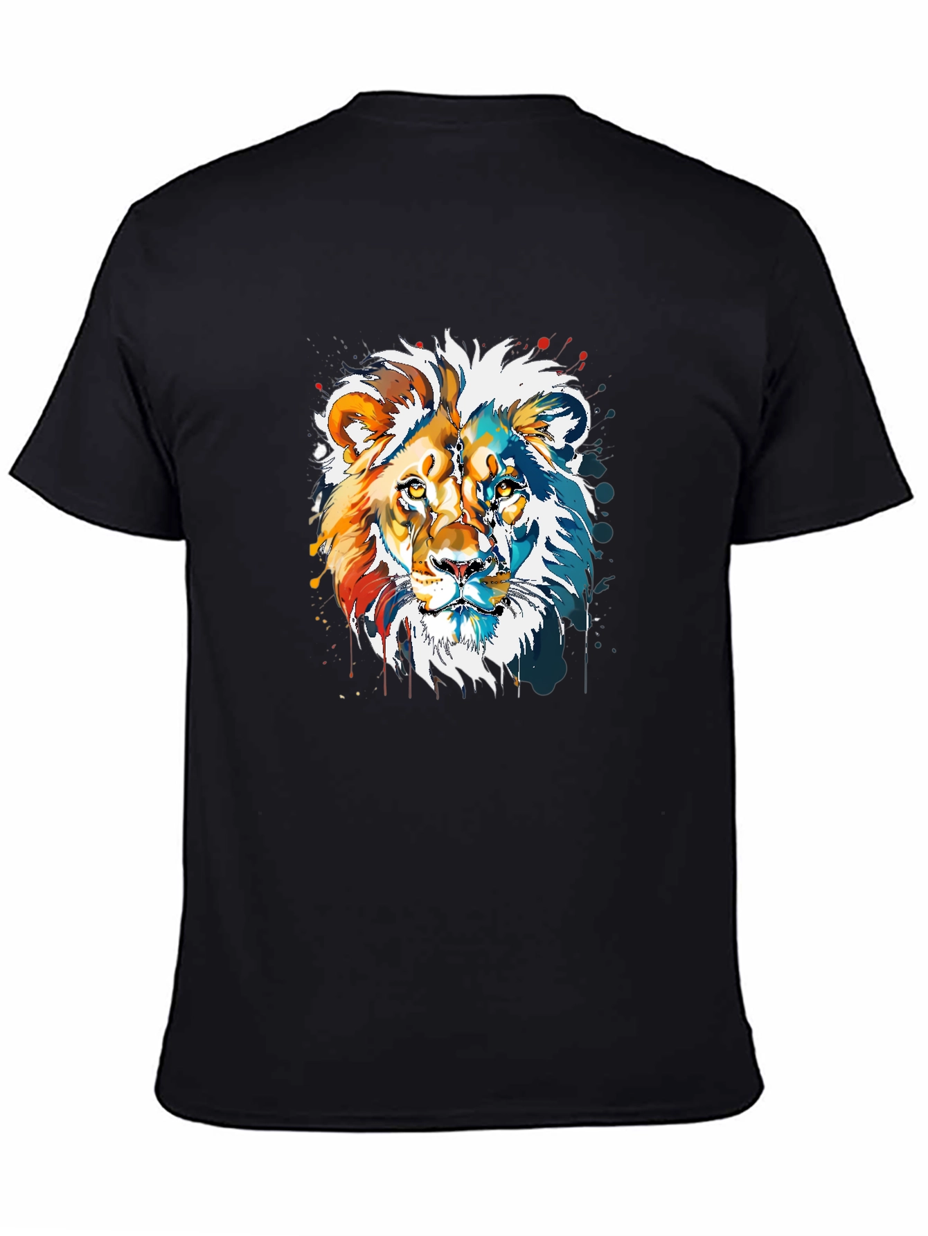 Black Lion Graphic Print Men's T-Shirt view 4