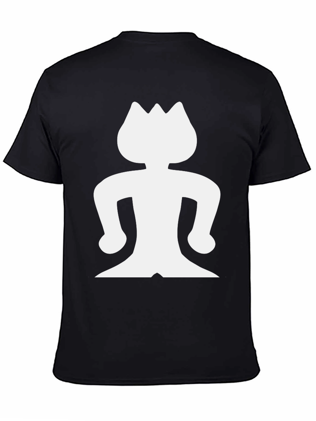 Black Abstract Crown Man Black Graphic Tee view 4