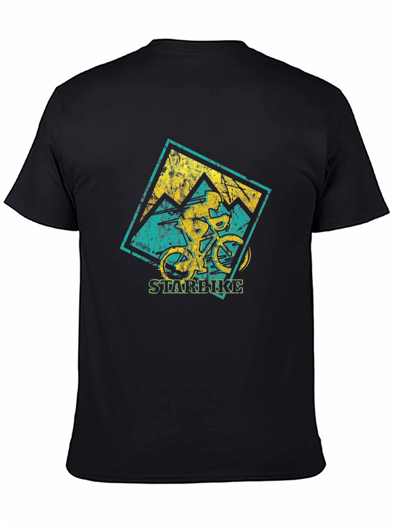 Black Mountain Biker Graphic T-Shirt - Starbike Design view 4