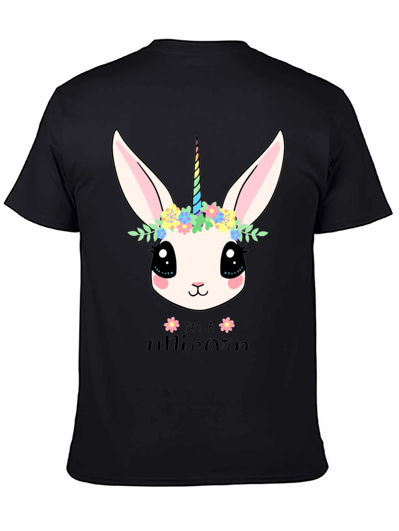 Black Unicorn Bunny Graphic Tee view 4