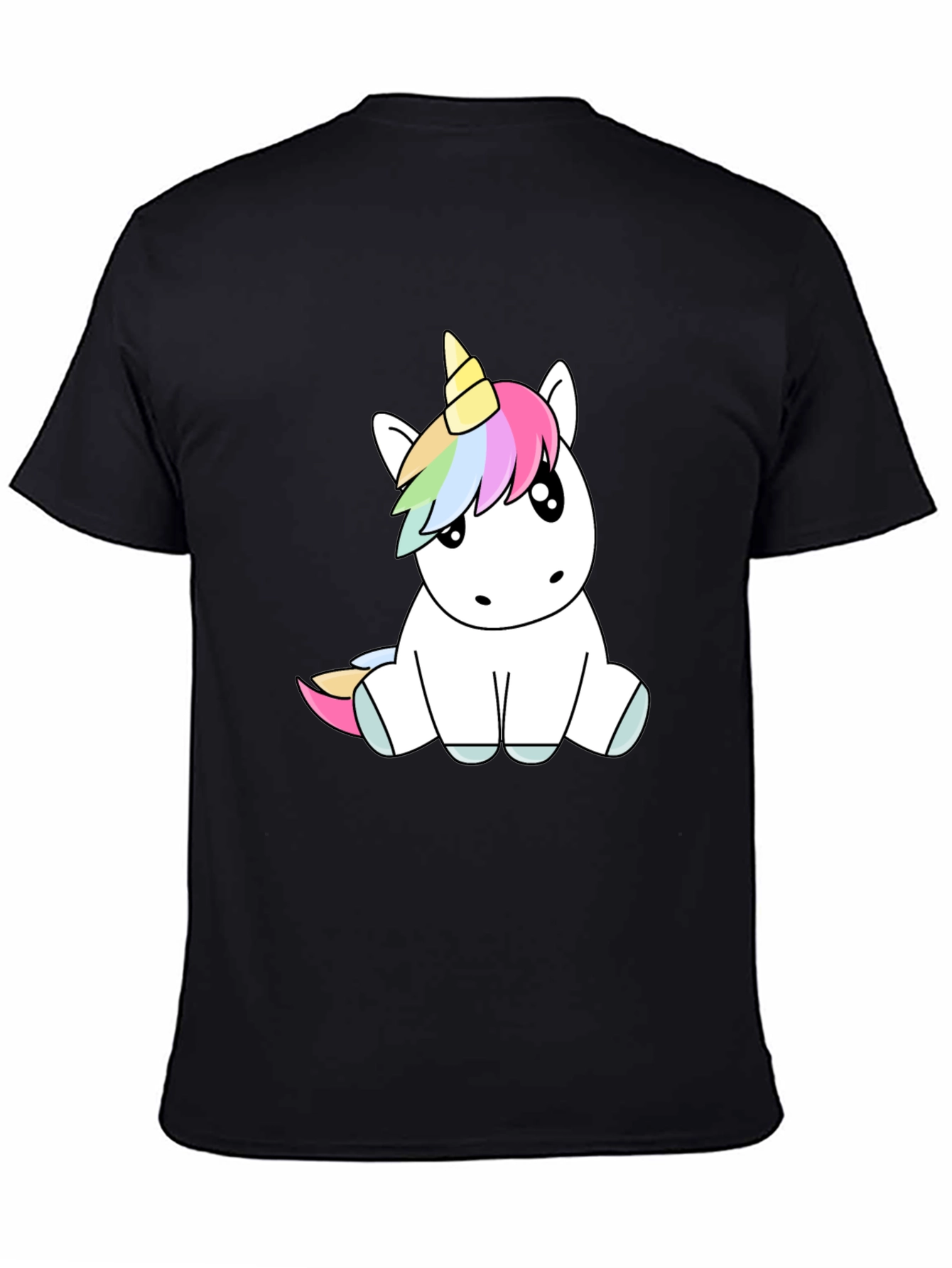 Black Unicorn Graphic Tee - Black Cotton Blend Comfort view 4