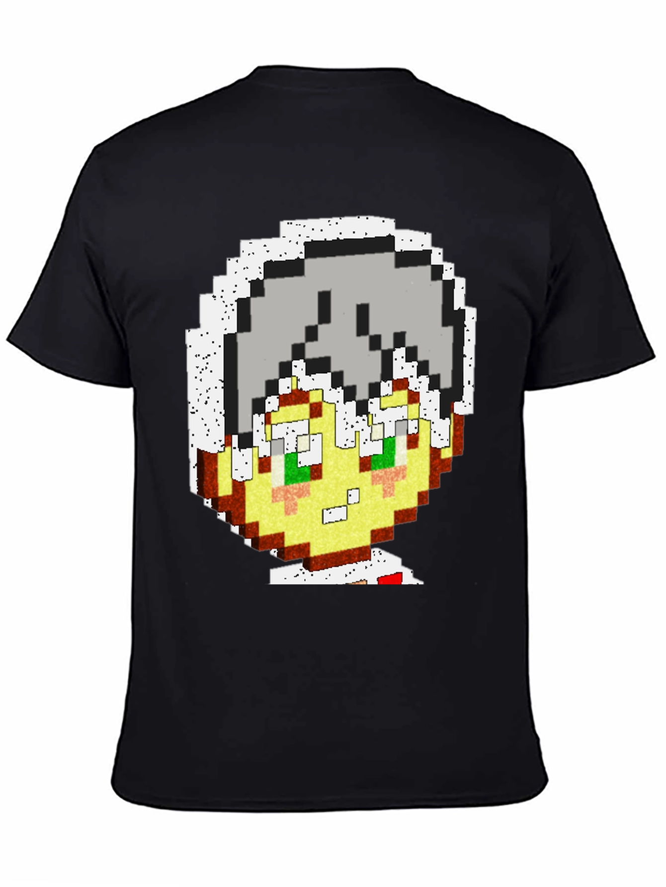 Black Pixel Art Character Graphic Tee view 4