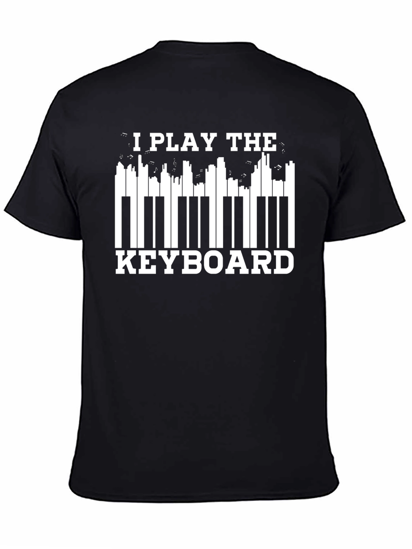 Black I Play The Keyboard Black T-Shirt view 4