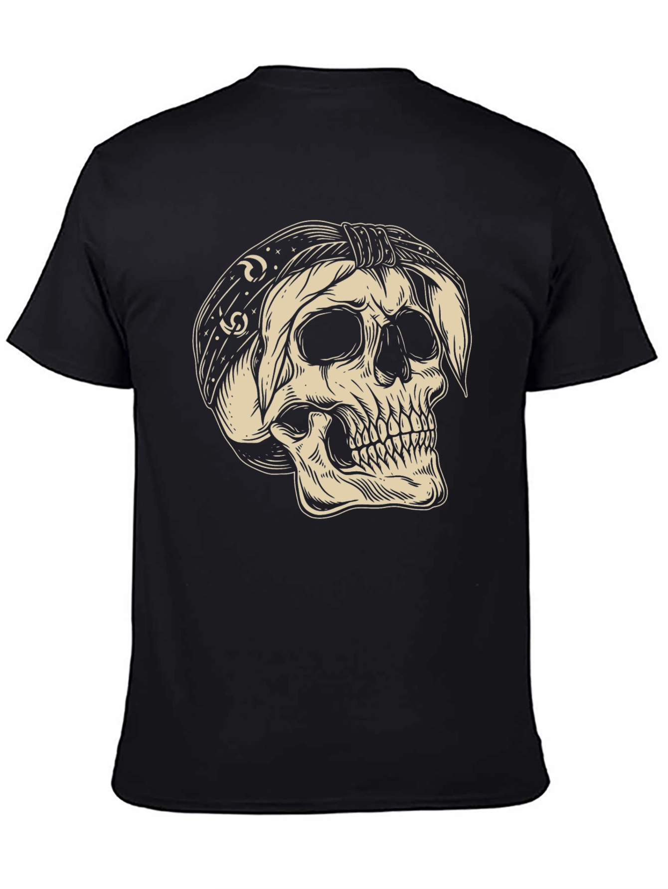 Black Skull Bandana Graphic T-Shirt view 4