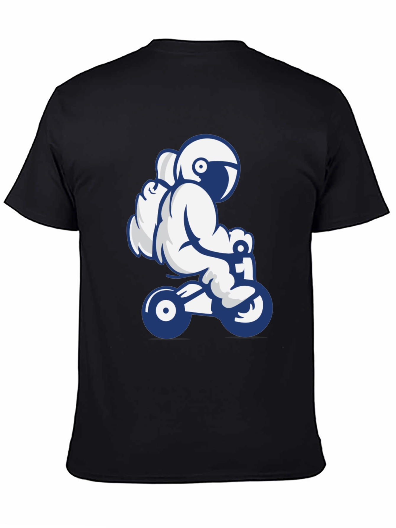 Black Astronaut Motorcycle T-Shirt - Cool Space Rider Tee view 4
