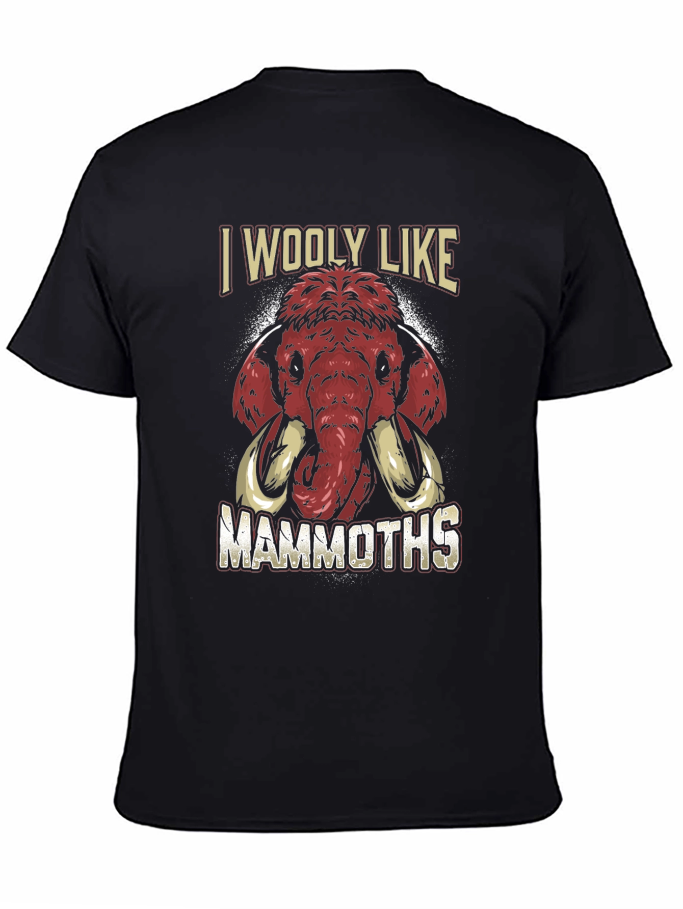 Black I Wooly Like Mammoths Graphic T-Shirt view 4