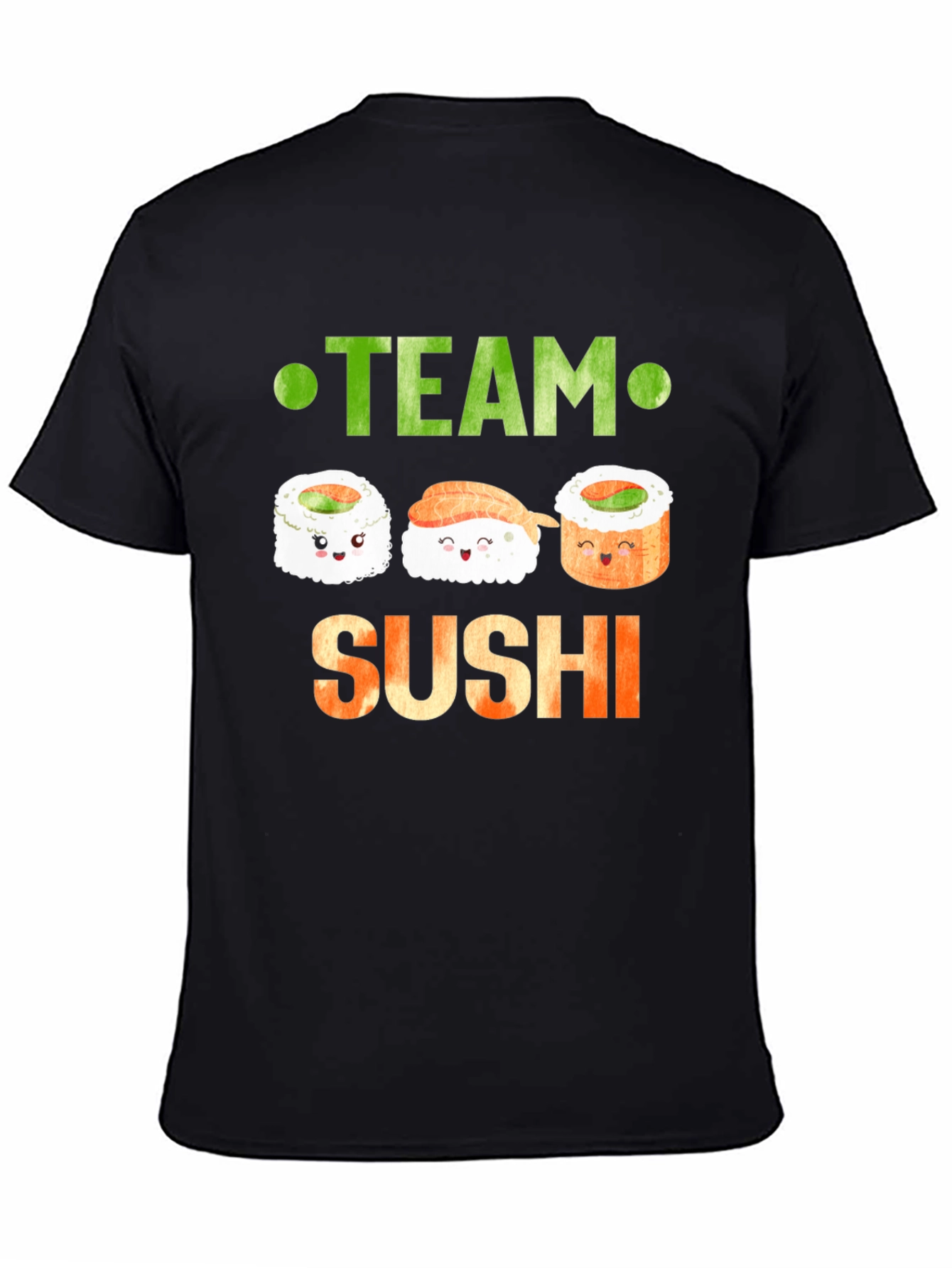 Black Team Sushi Graphic T-Shirt - Cute Sushi Lover Tee view 4