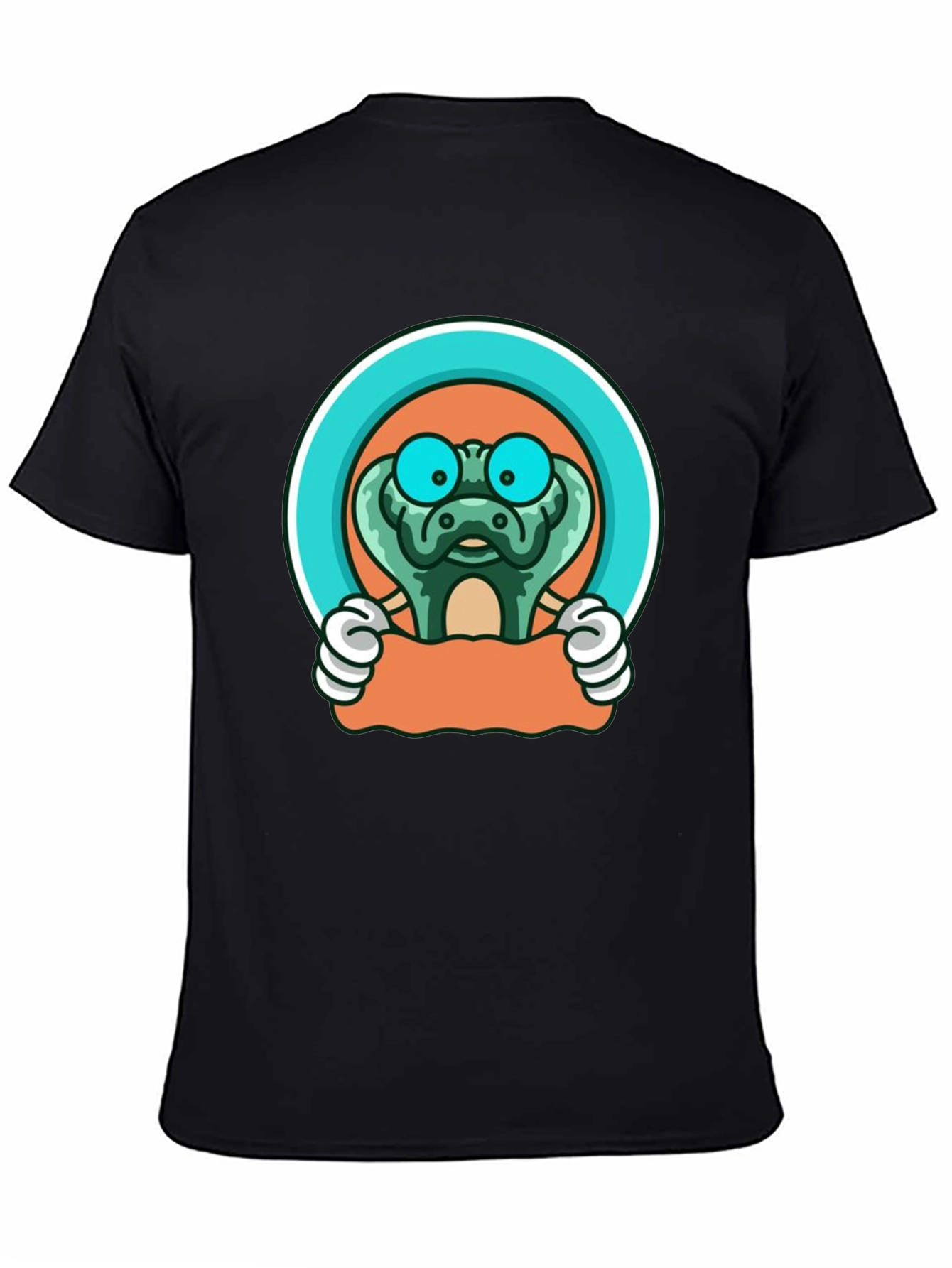 Black Cartoon Snake T-Shirt: Fun Graphic Tee view 4