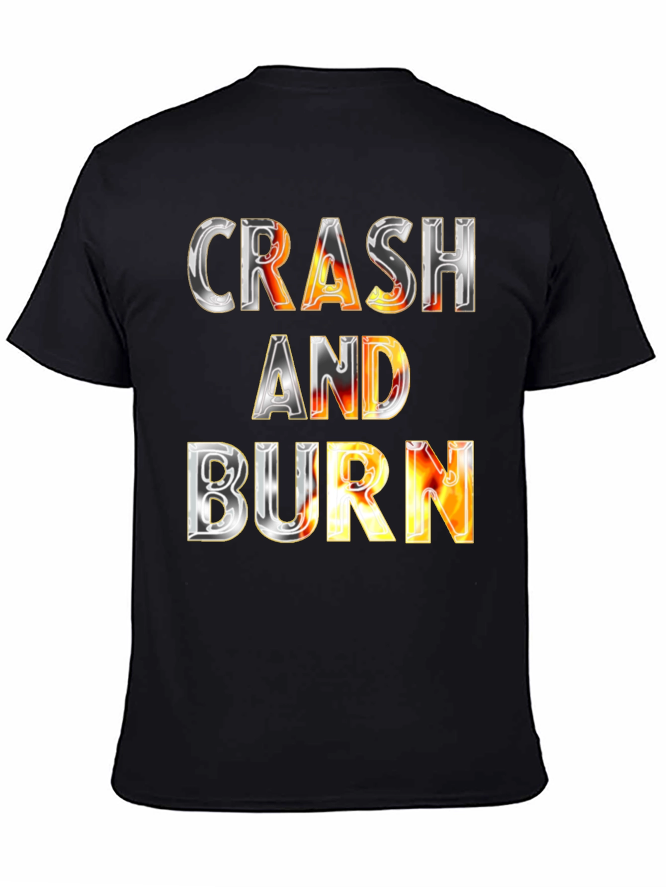 Black Crash and Burn Graphic Tee - Bold Statement T-Shirt view 4