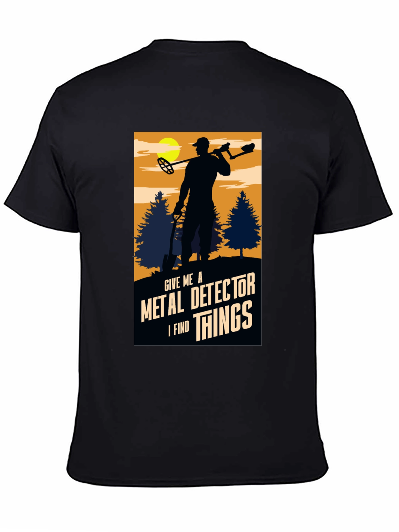 Black Metal Detector Enthusiast T-Shirt view 4