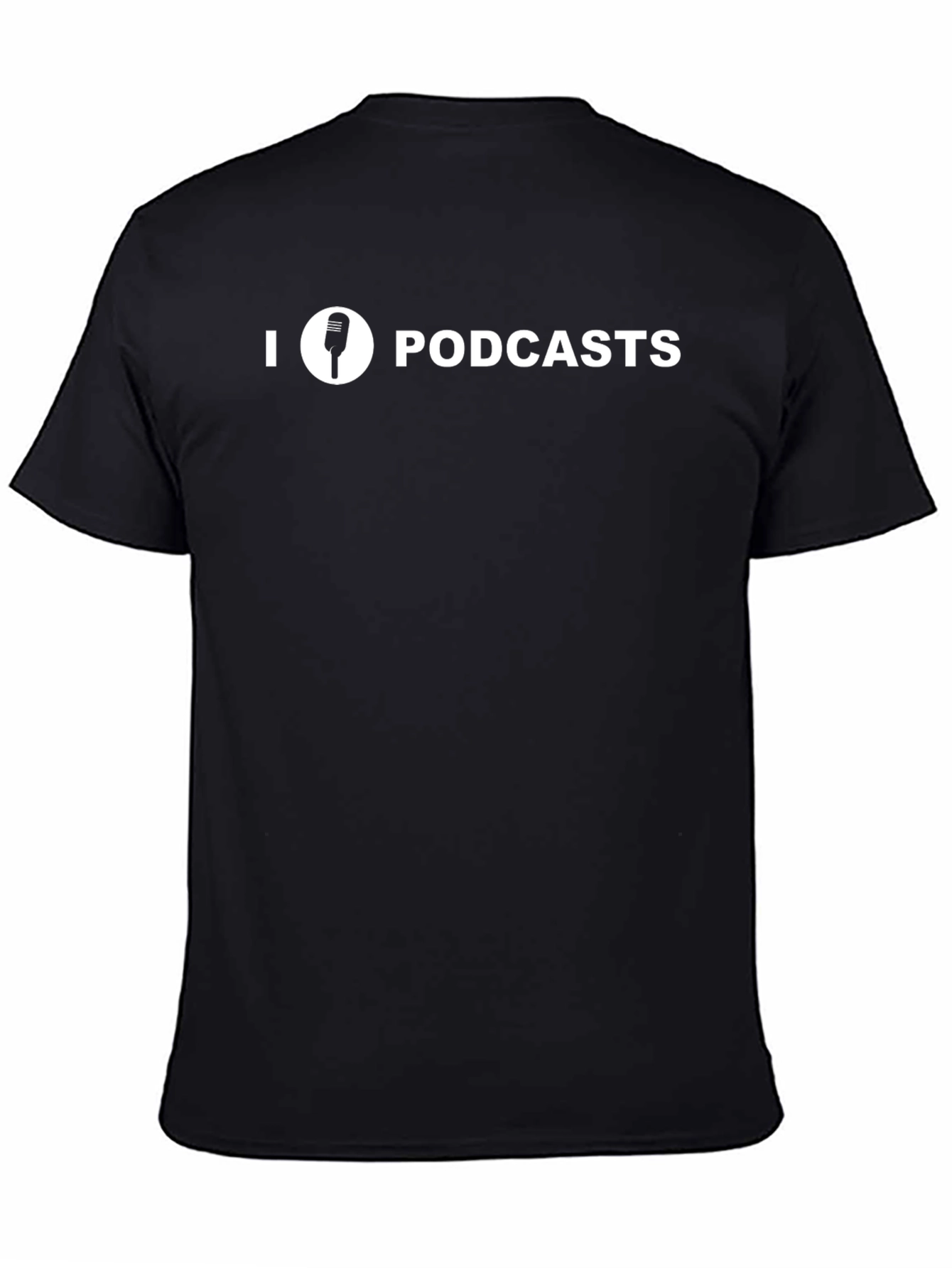 Black I Heart Podcasts Black Graphic T-Shirt view 4