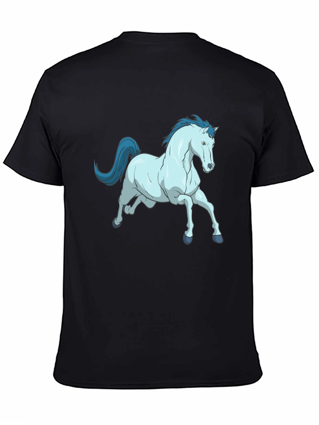 Black Horse Graphic Tee - Unique Cartoon Design view 4