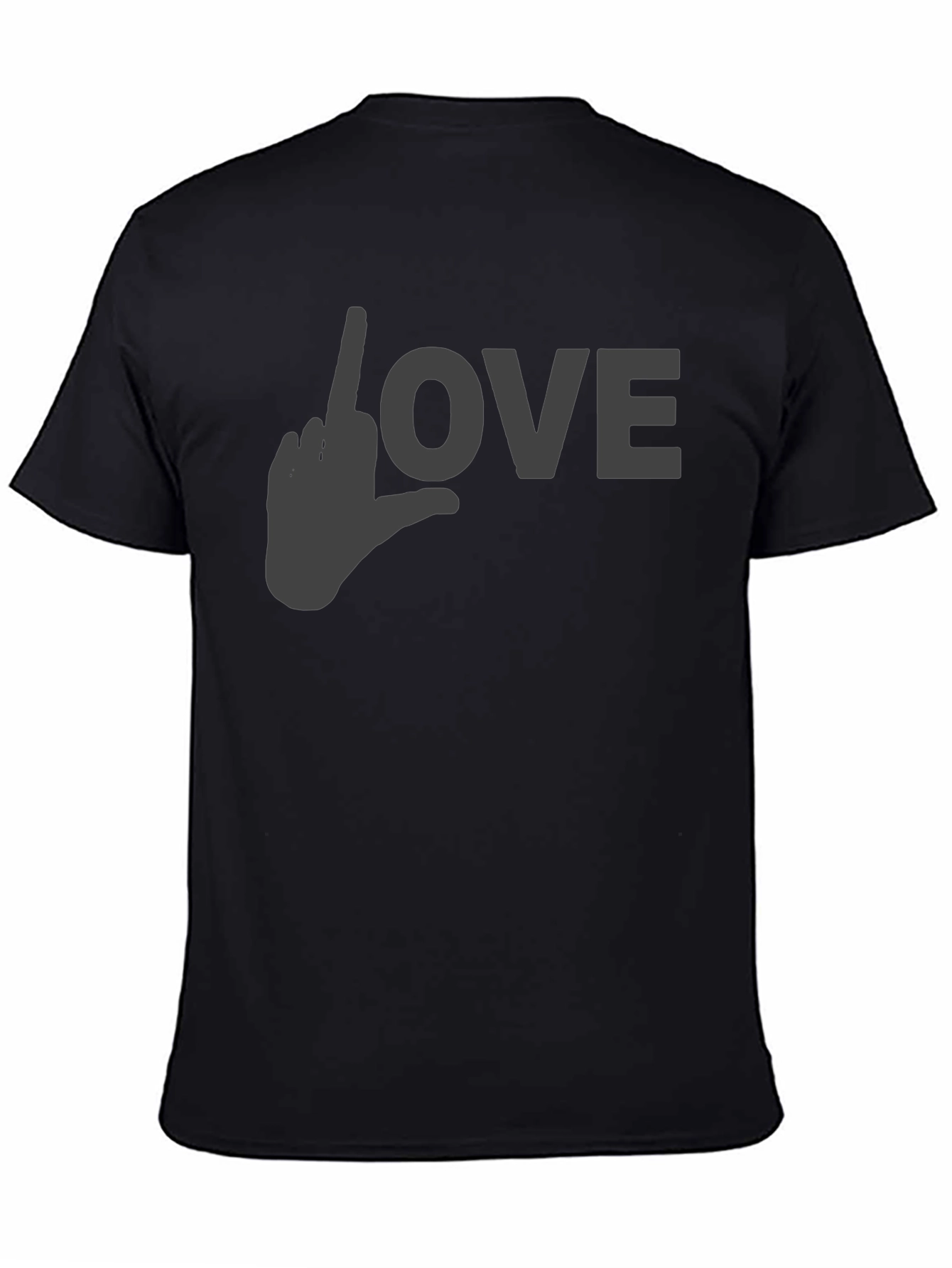 Black Love Gesture Graphic T-Shirt - Black view 4