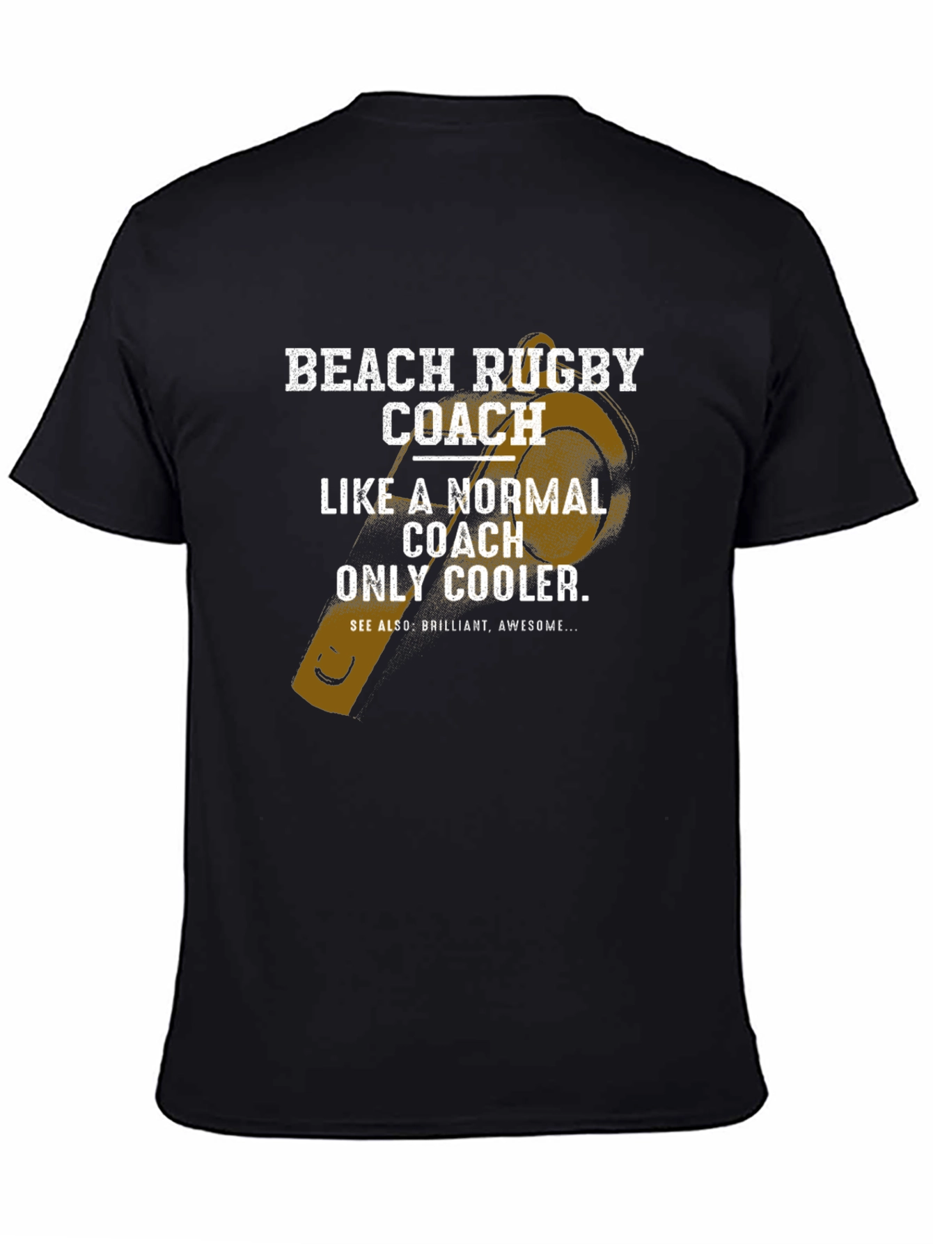 Black Beach Rugby Coach T-Shirt - Cool Graphic Tee view 4