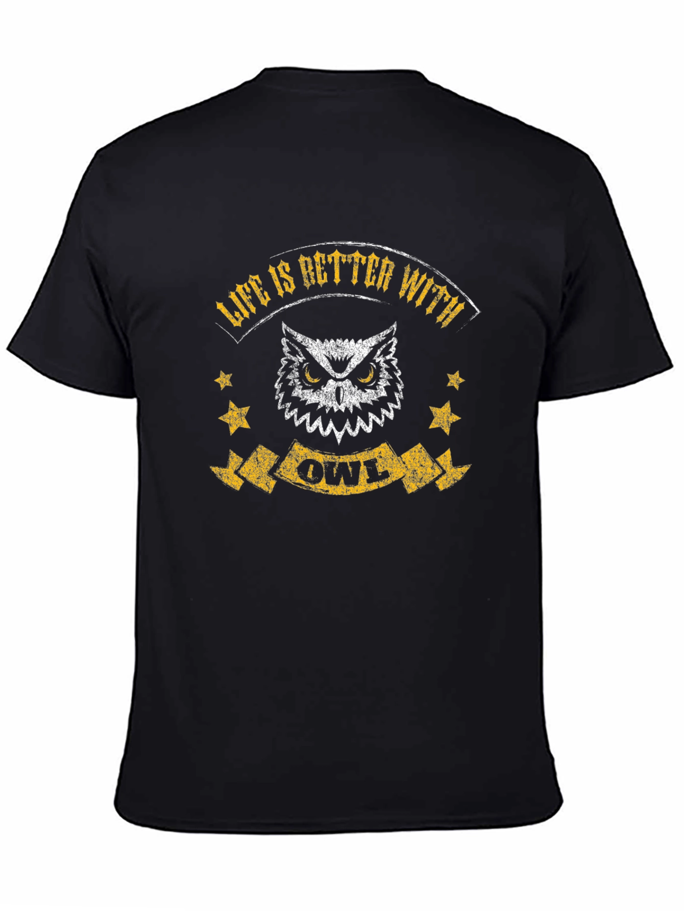 Black Life Is Better With Owls T-Shirt view 4