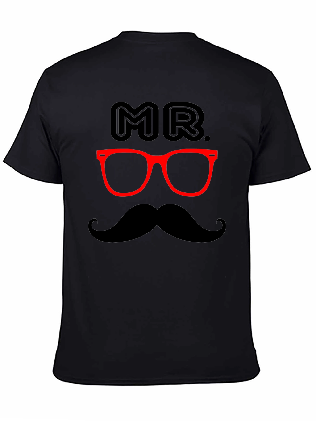 Black Mr. Mustache Graphic Tee - Black view 4