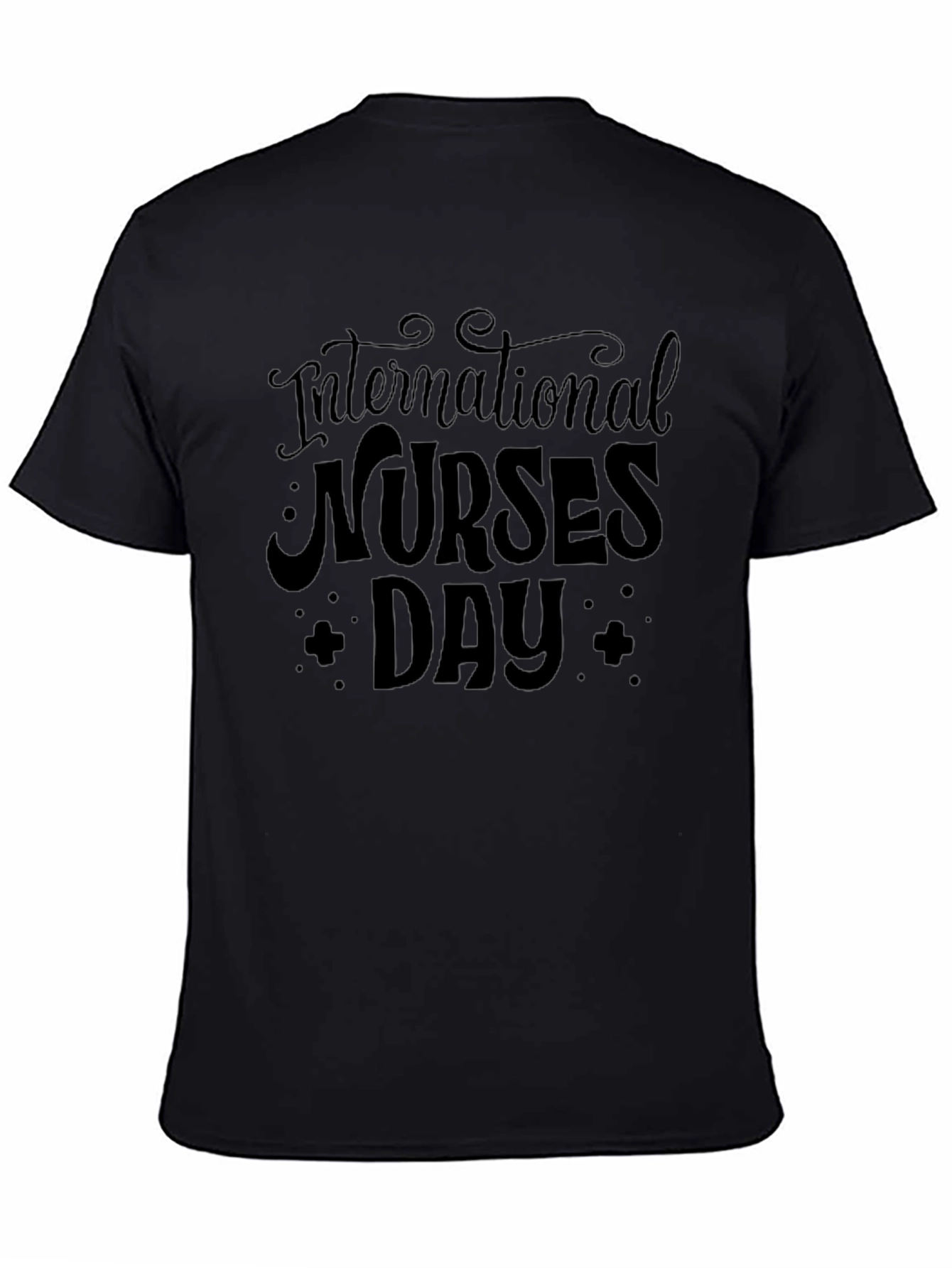 Black International Nurses Day Black T-Shirt view 4