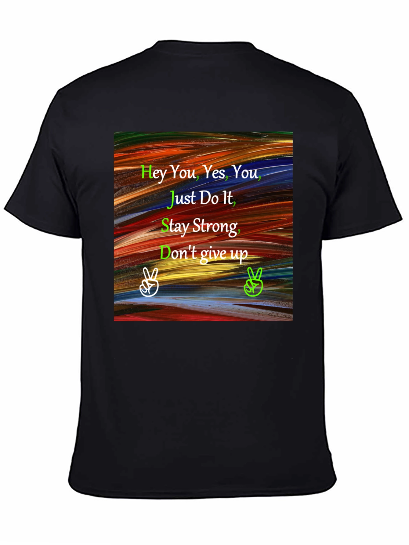 Black Motivational Graphic Tee: Hey You, Just Do It! view 4