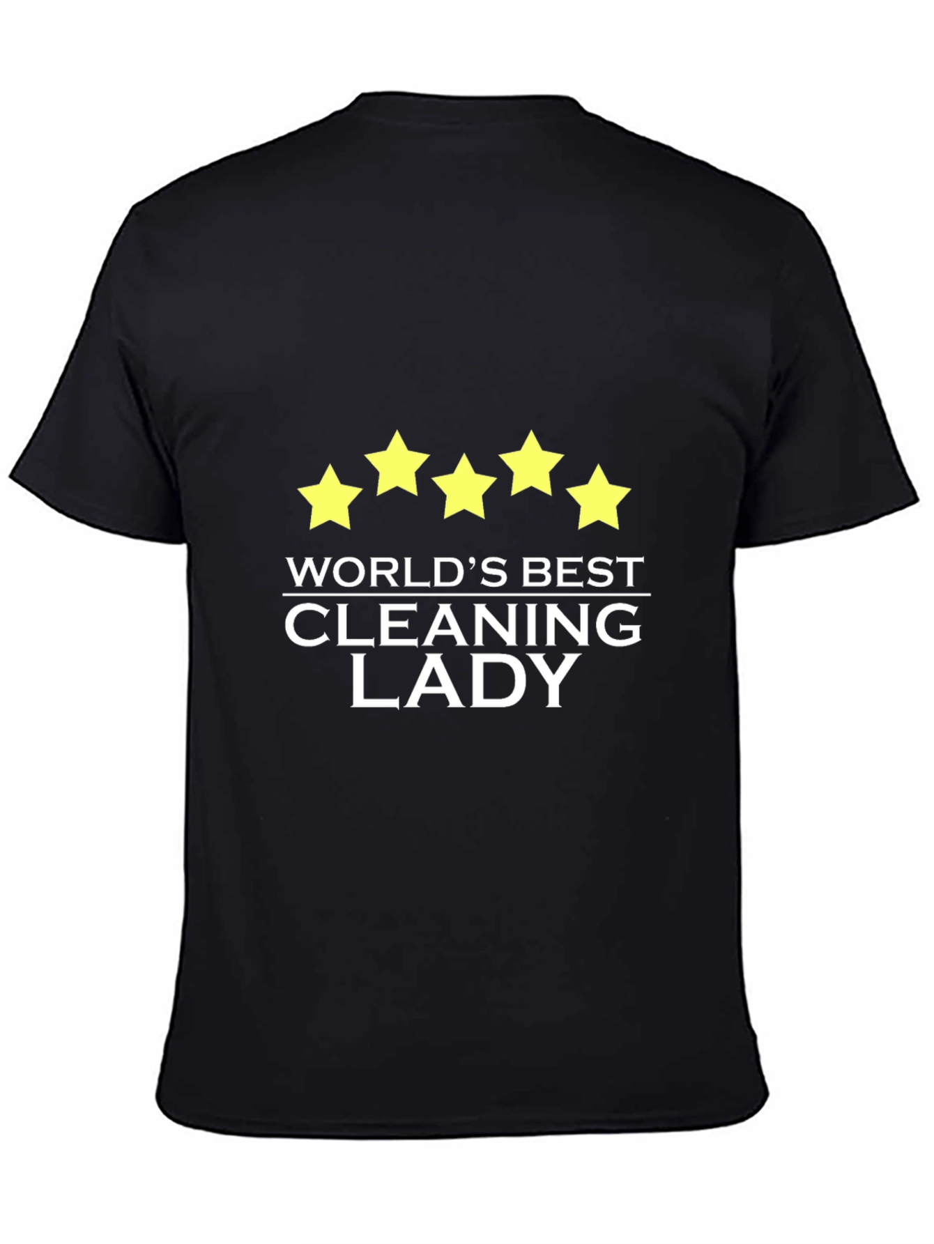Black World's Best Cleaning Lady T-Shirt - Funny Gift view 4