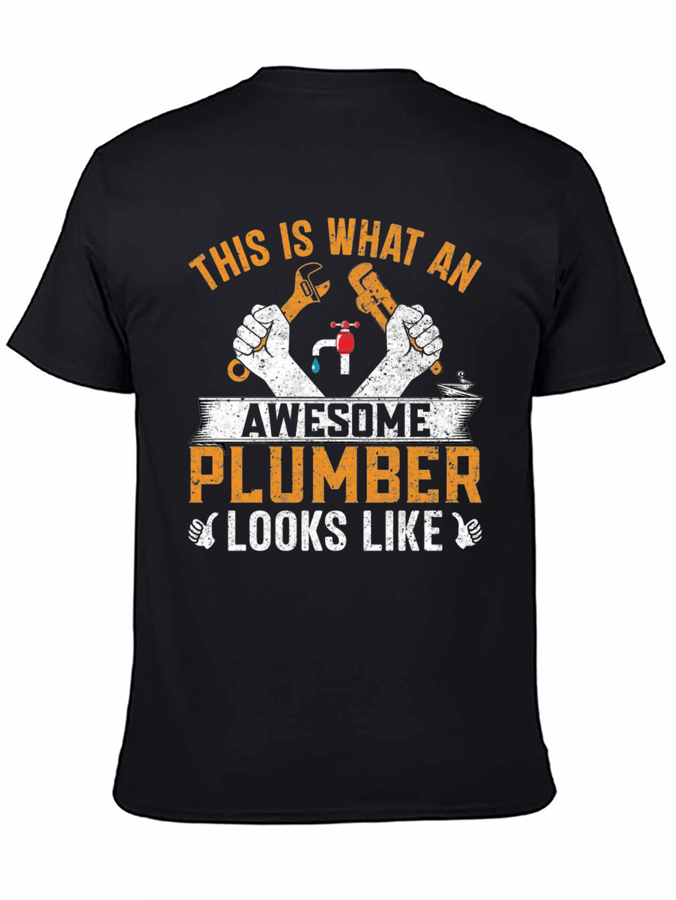 Black Awesome Plumber Graphic Tee view 4