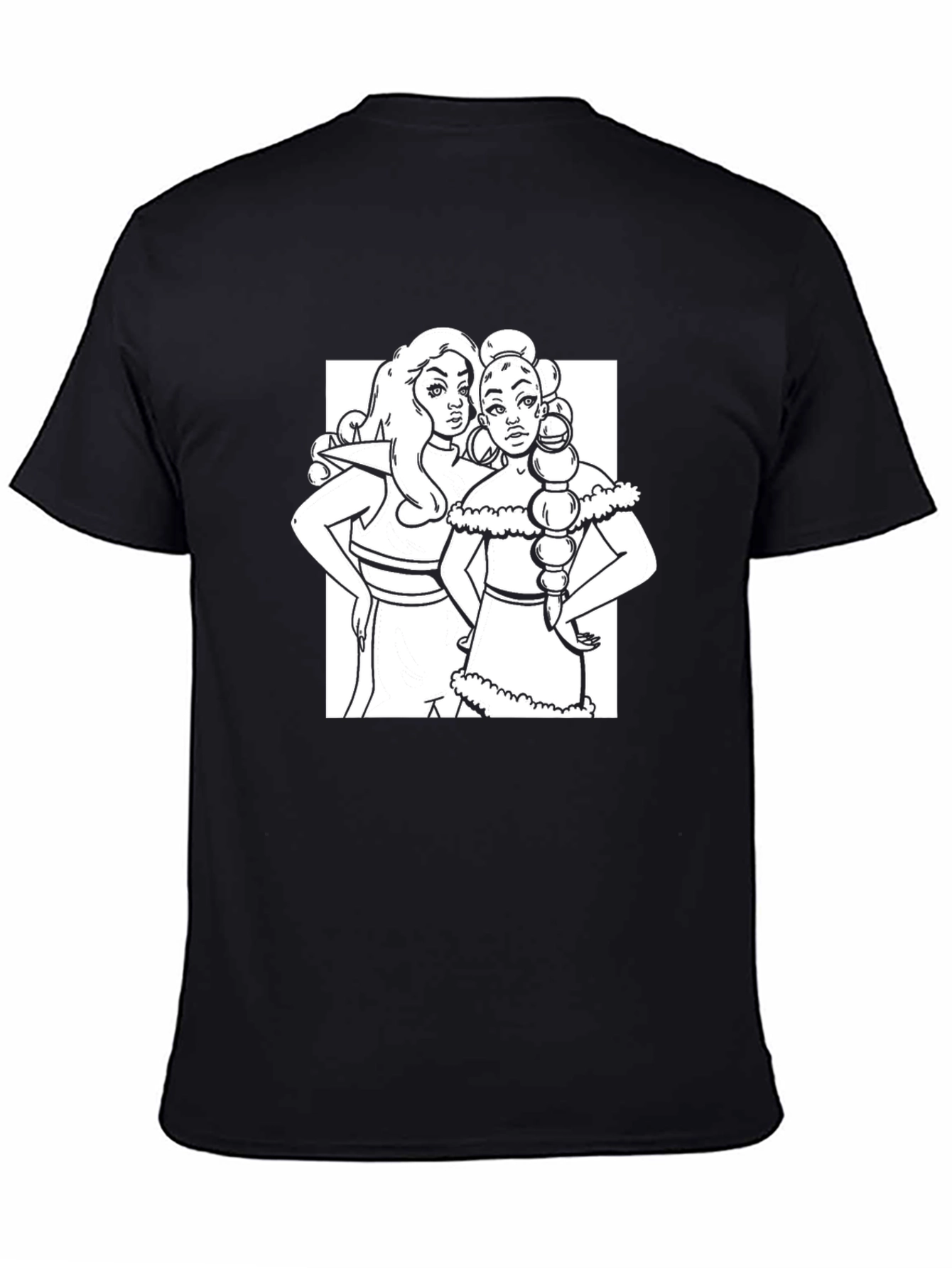 Black Stylish Black T-Shirt with Unique Women Graphic view 4