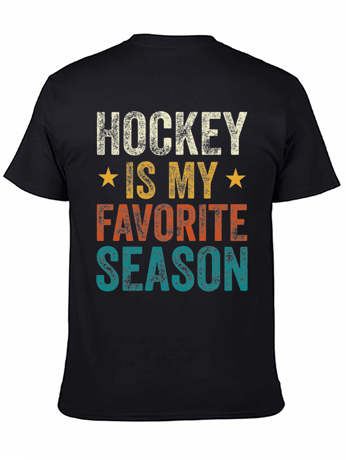 Black Hockey Is My Favorite Season Graphic T-Shirt view 4