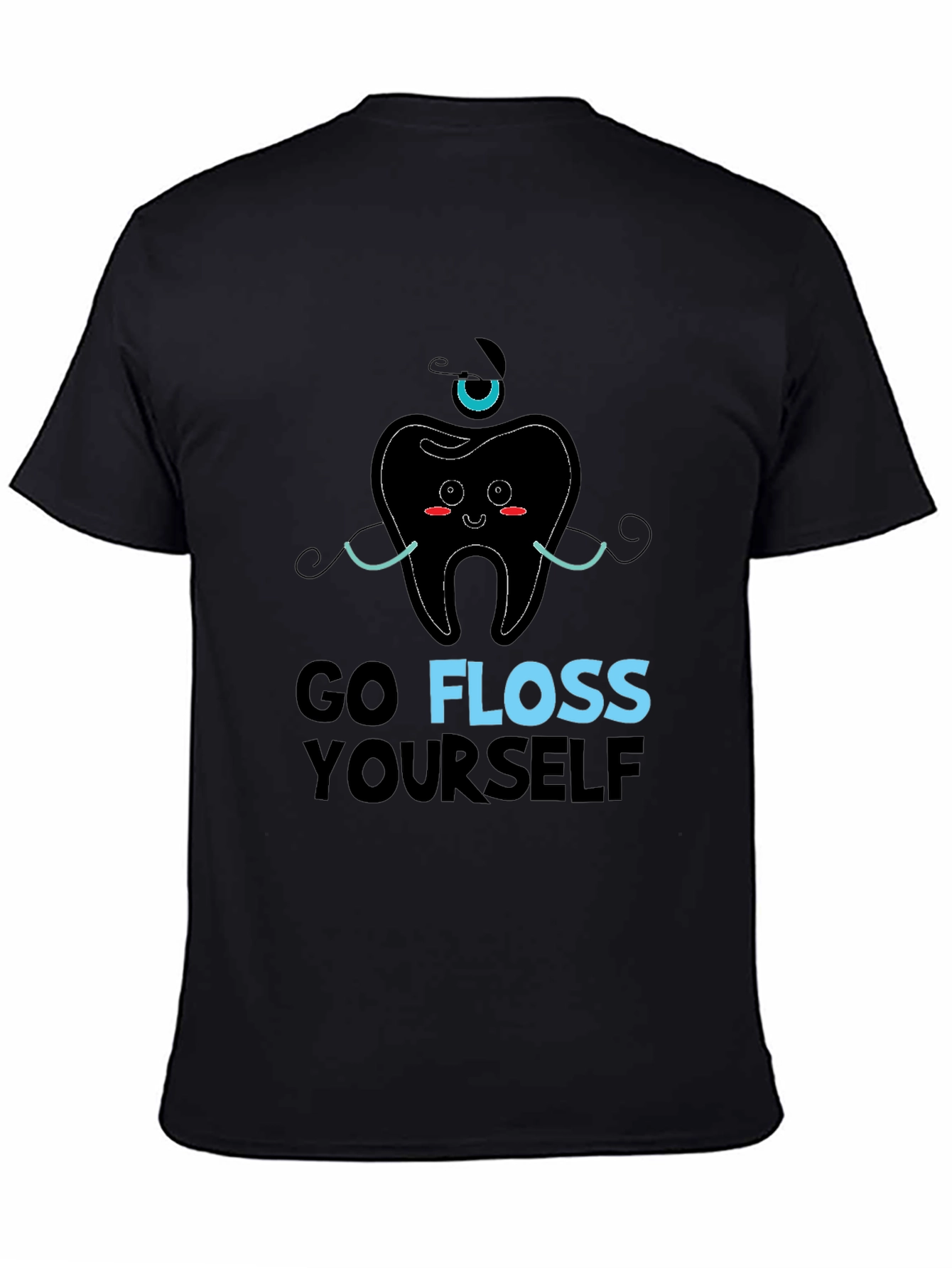 Black Go Floss Yourself Graphic Tee - Dental Humor view 4